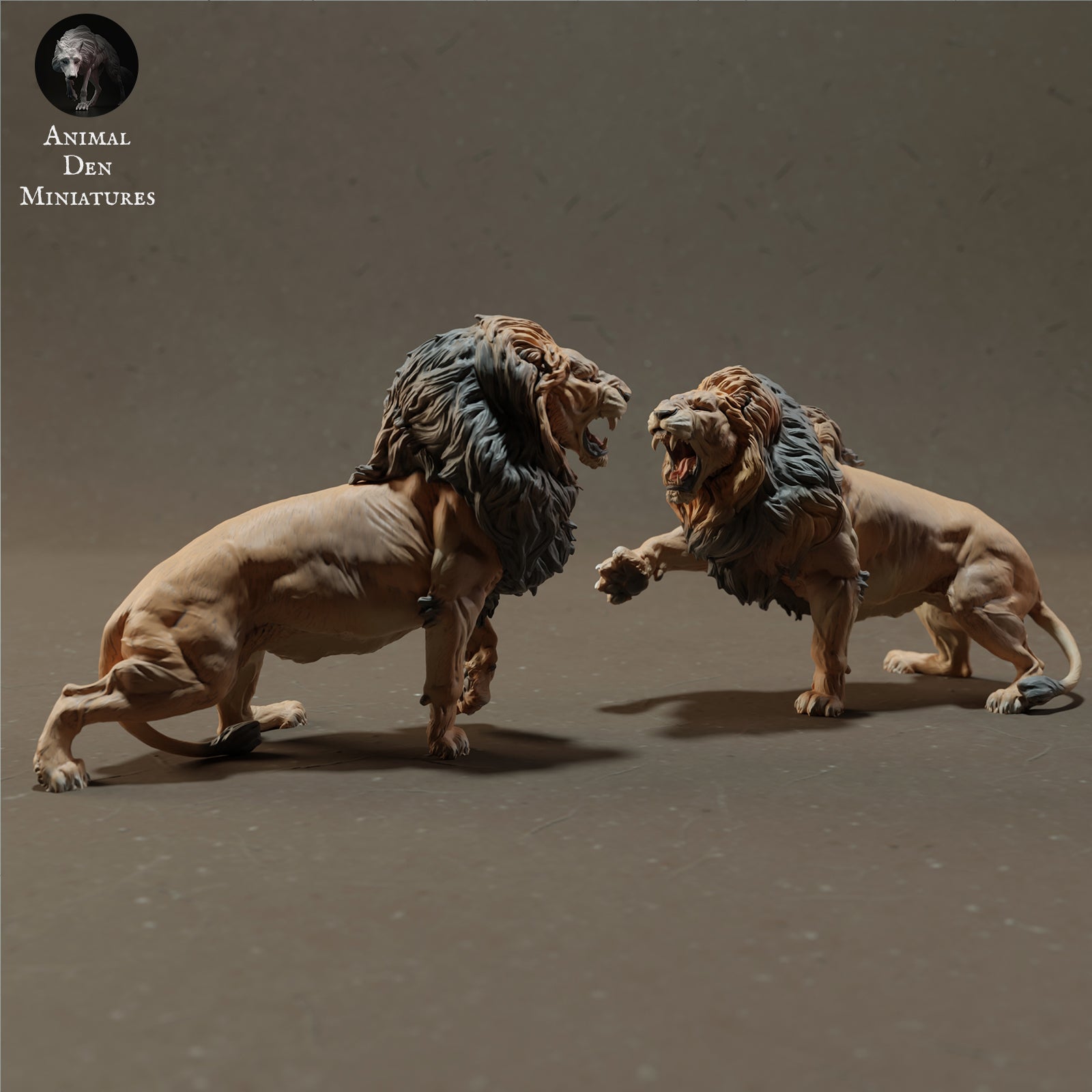 Product photo Animal Figure Diorama, Model Building: 0: Fighting Lions - Savanna Animals
