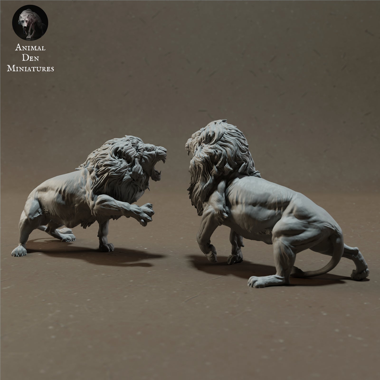 Product photo Animal Figure Diorama, Model Building: 0: Fighting Lions - Savanna Animals