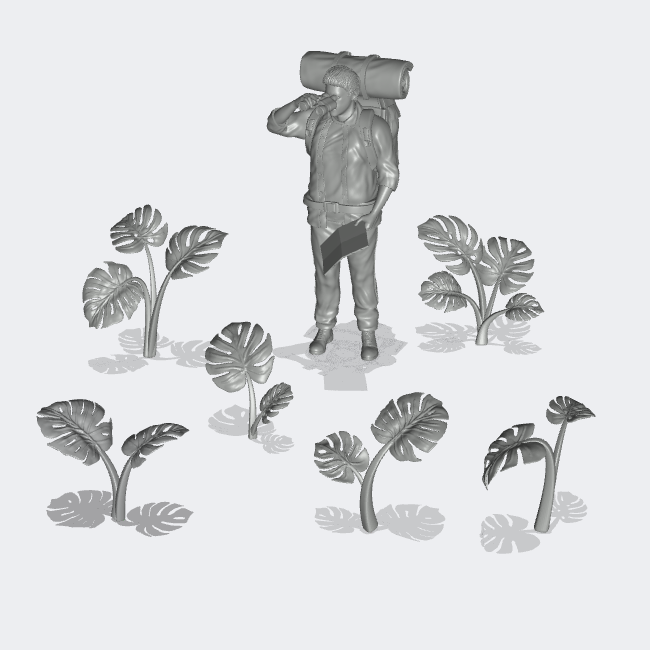 Produktfoto Miniatur Möbel, Einrichtung Diorama und Modellbau  0: Pflanzen und Gewächse: 6 Monstera Pflanzen