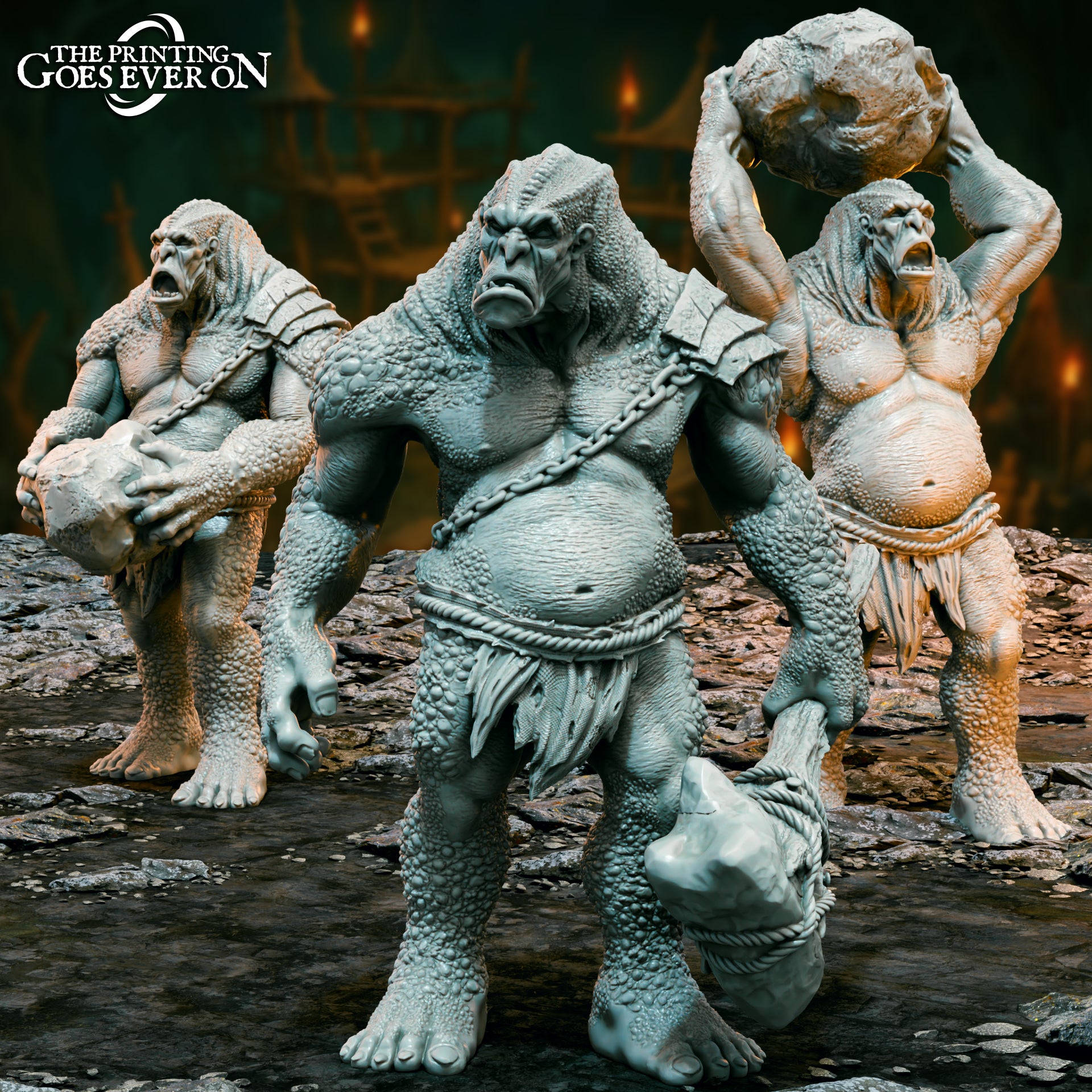 Zdjęcie produktu Tabletop 28mm The Printing Goes Ever On (TPGEO) 0: Berg Riesen - 3 gigantyczne stworzenia - Groza głębin