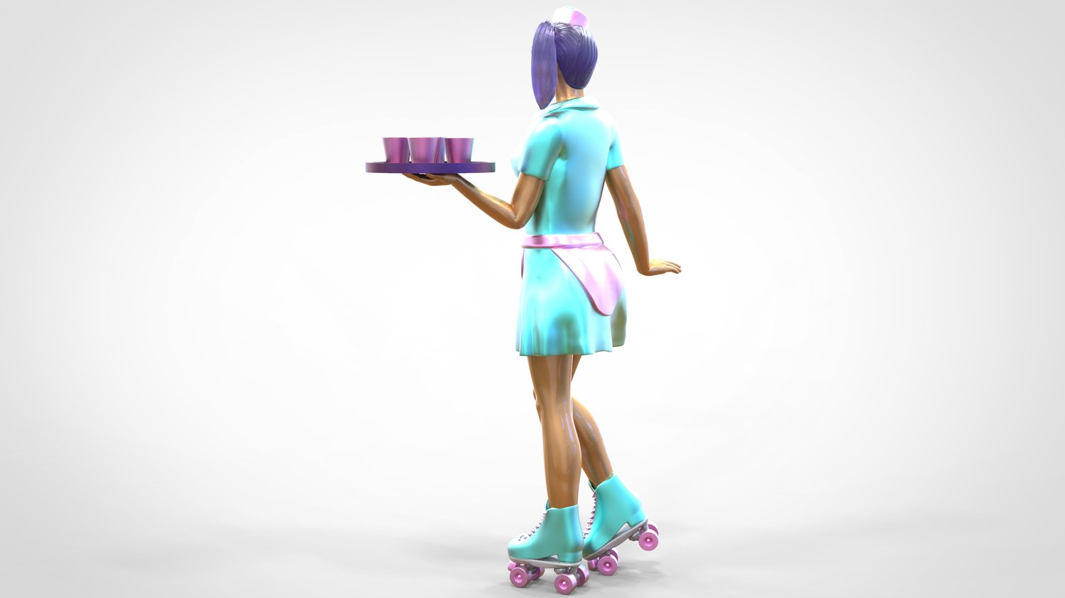 Foto del prodotto 0: Cameriera su pattini 1: Servizio con tablet porta bevande