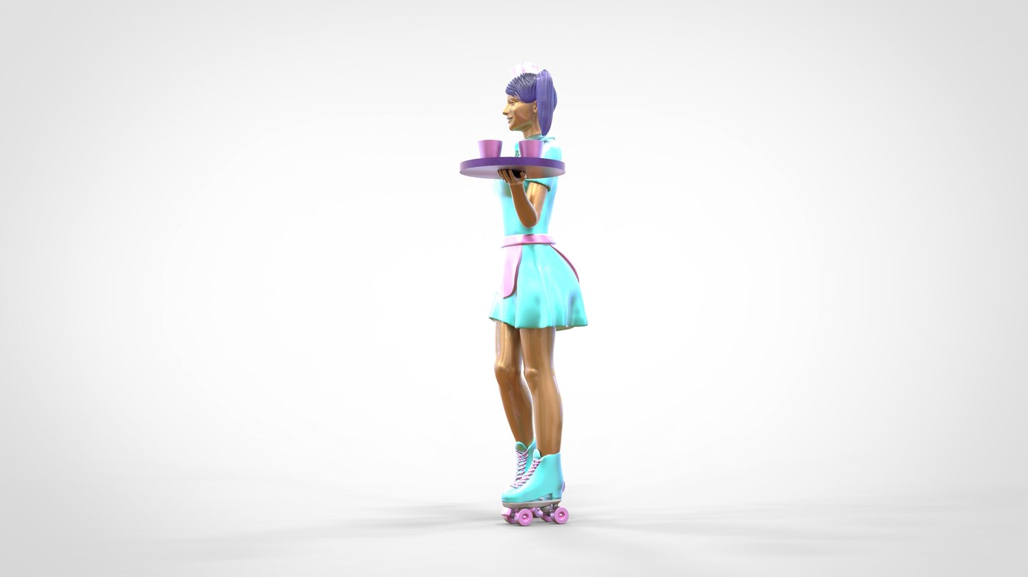 Foto del prodotto 0: Cameriera su pattini 1: Servizio con tablet porta bevande