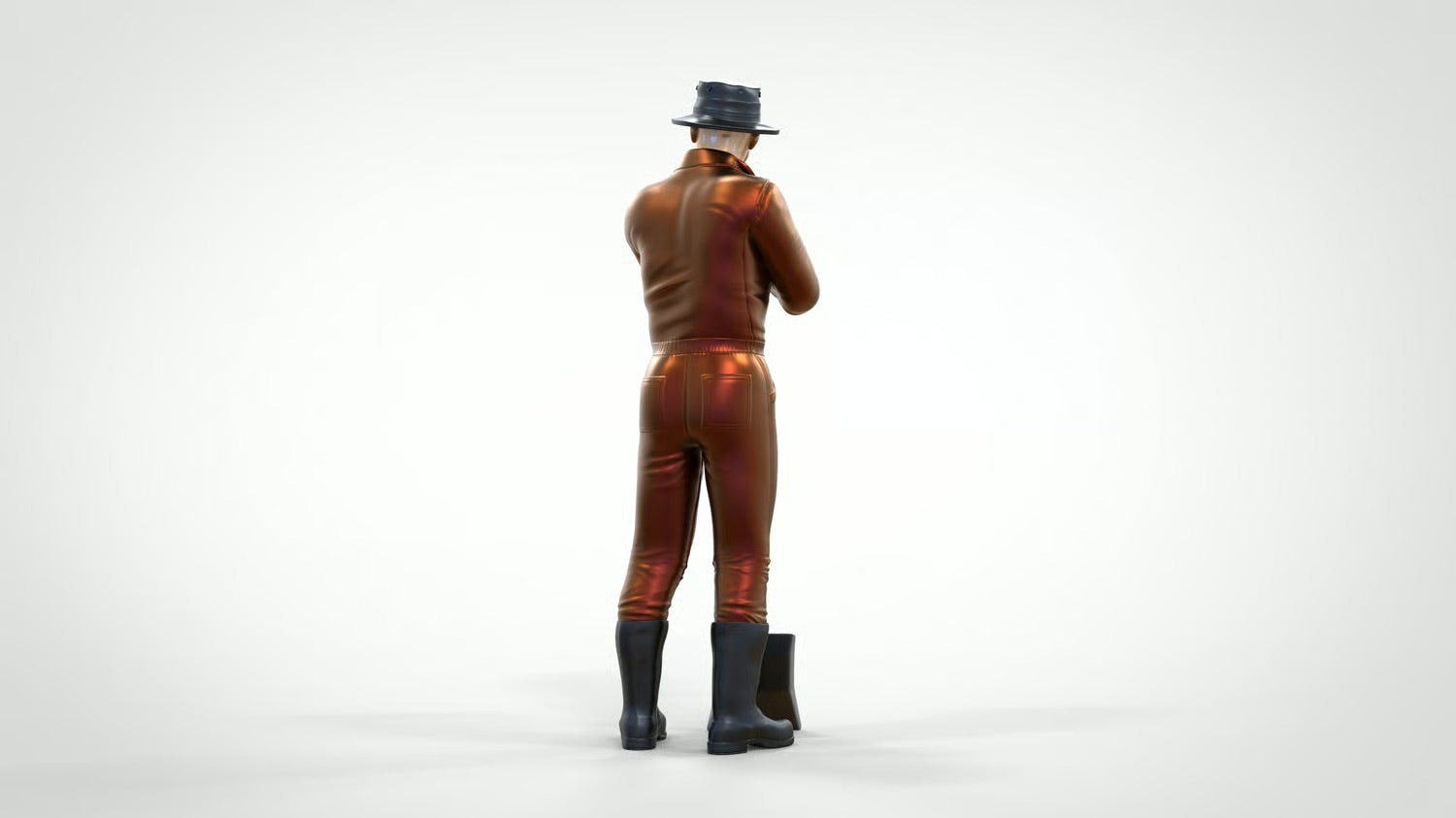 Diorama Modellbau Produktfoto 0: Lokheizer mit Kohleschaufel – Figur in Arbeitsanzug und Hut (Ref. Nr. 450)