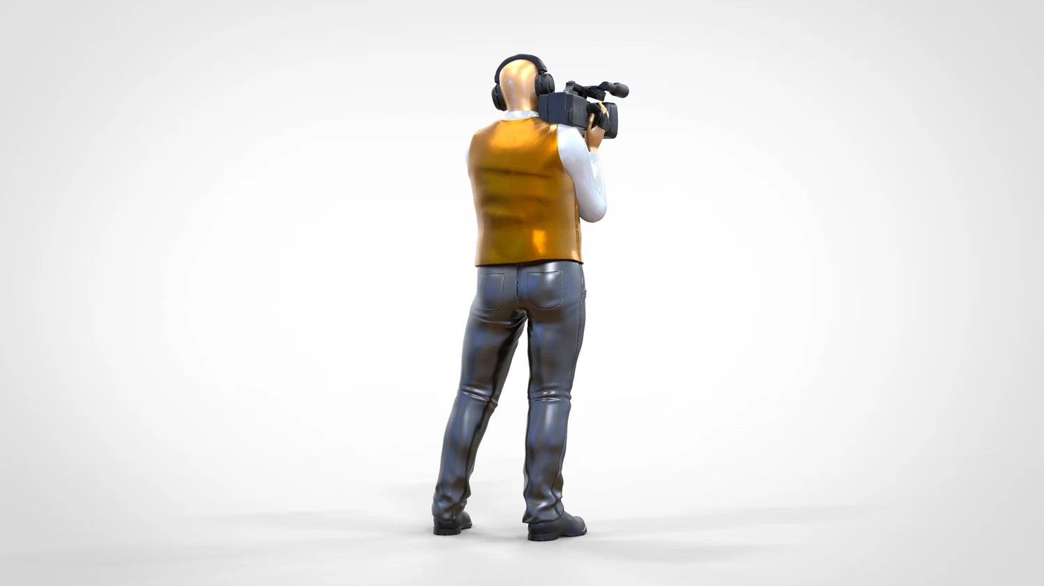 Produktfoto Diorama und Modellbau Miniatur Figur: Reporter Team - Kameramann mit Handkamera