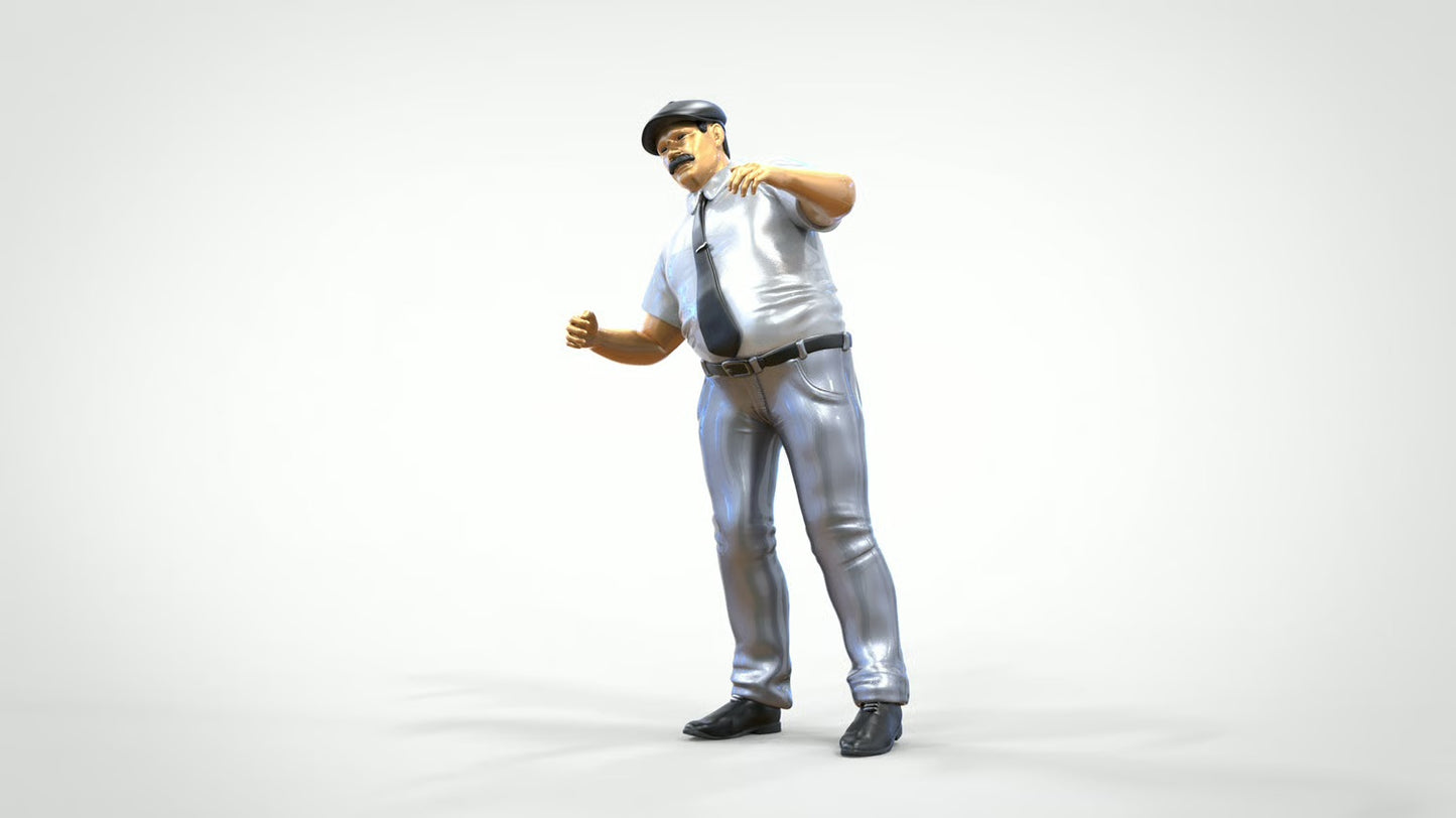 Diorama Modellbau Produktfoto 0: Lokführer oder Pilot mit Mütze – Figur in Uniformhemd mit Krawatte (Ref. Nr. 446)