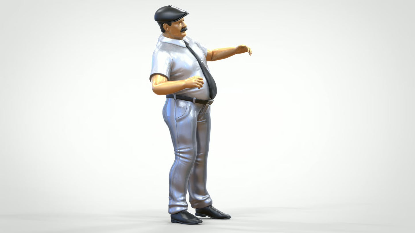 Diorama Modellbau Produktfoto 0: Lokführer oder Pilot mit Mütze – Figur in Uniformhemd mit Krawatte (Ref. Nr. 446)