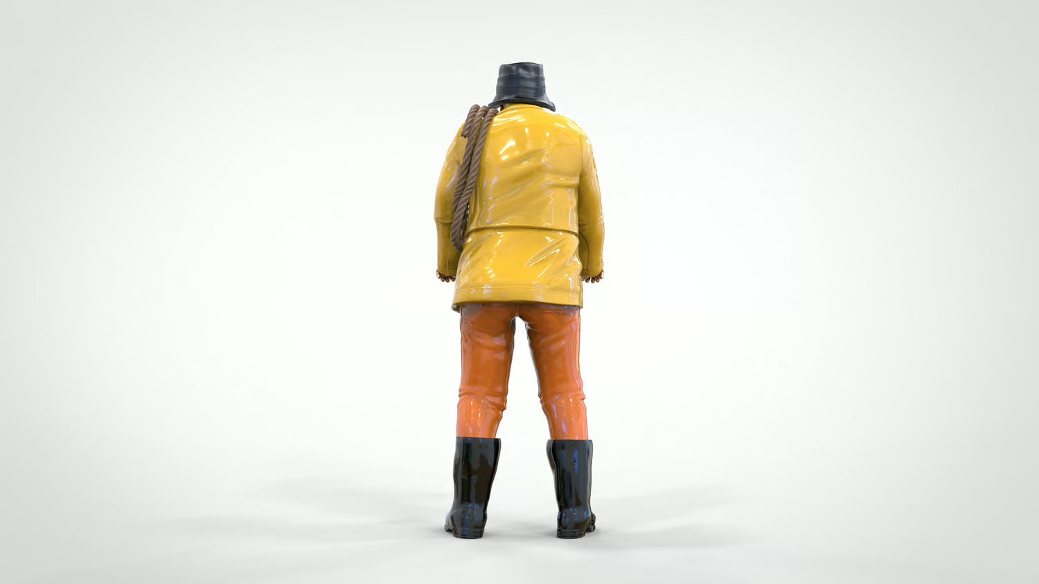 Modello diorama foto prodotto 0: Marinaio con corda – Figura con giacca impermeabile e stivali di gomma (Rif. n. 445)