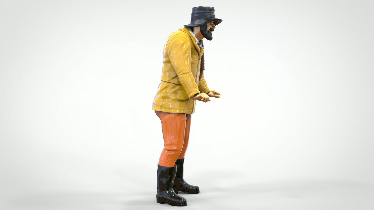 Modello diorama foto prodotto 0: Marinaio con corda – Figura con giacca impermeabile e stivali di gomma (Rif. n. 445)