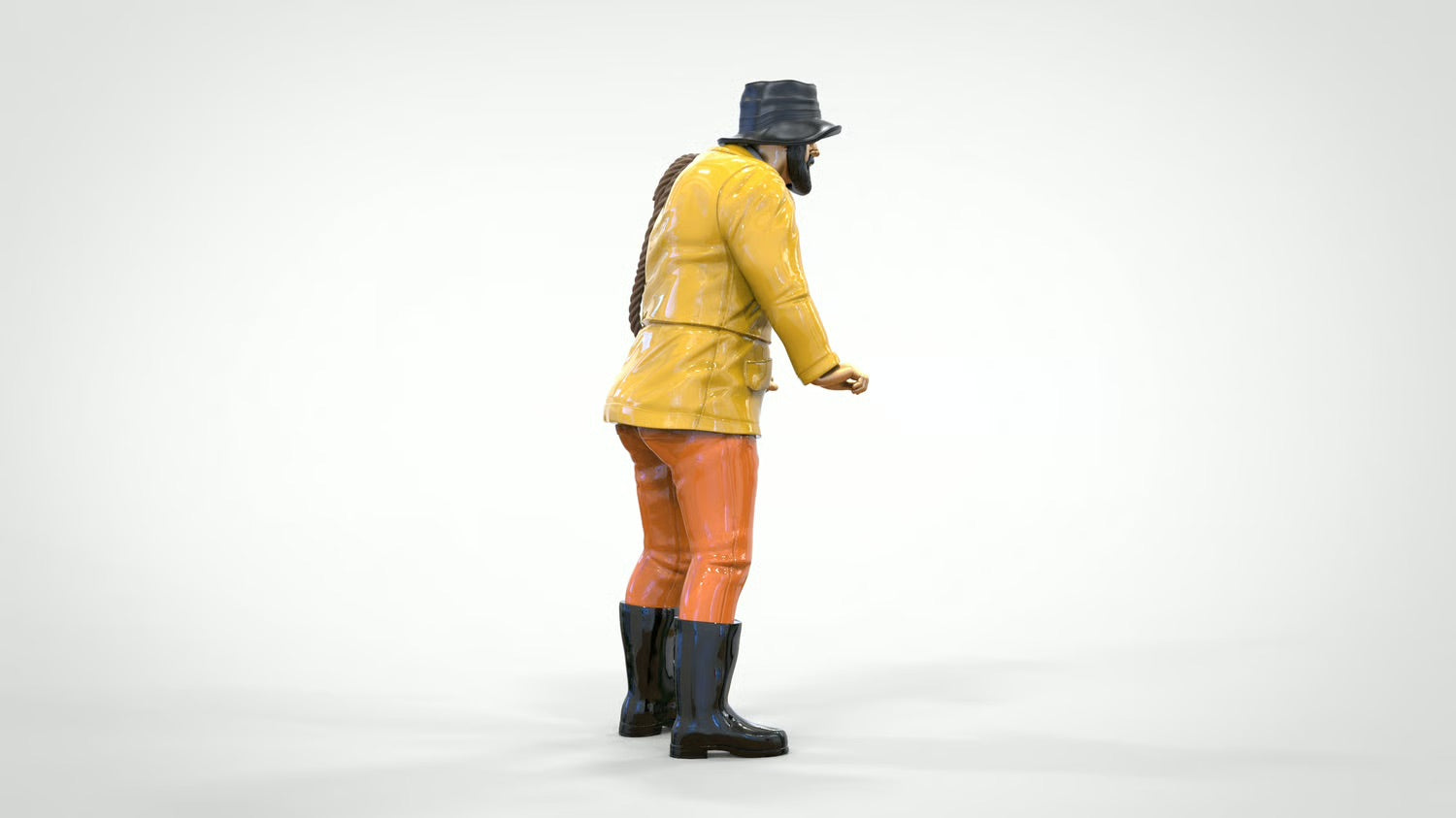 Modello diorama foto prodotto 0: Marinaio con corda – Figura con giacca impermeabile e stivali di gomma (Rif. n. 445)