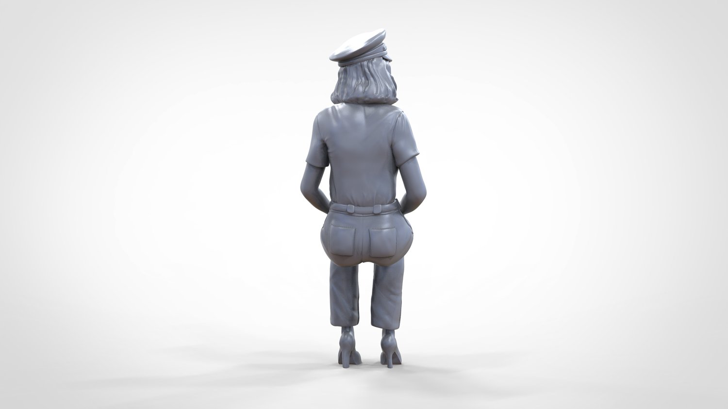 Zdjęcie produktu 0: Pilotka w mundurze siedząca: Personel samolotu - obsługuje dźwignię