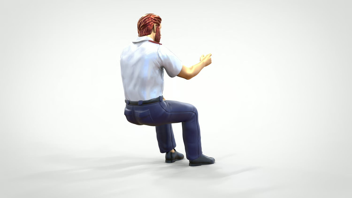 Diorama model building product photo 0: Sitting train driver or pilot – figure with shirt, epaulettes, and tie (Ref. No. 447)