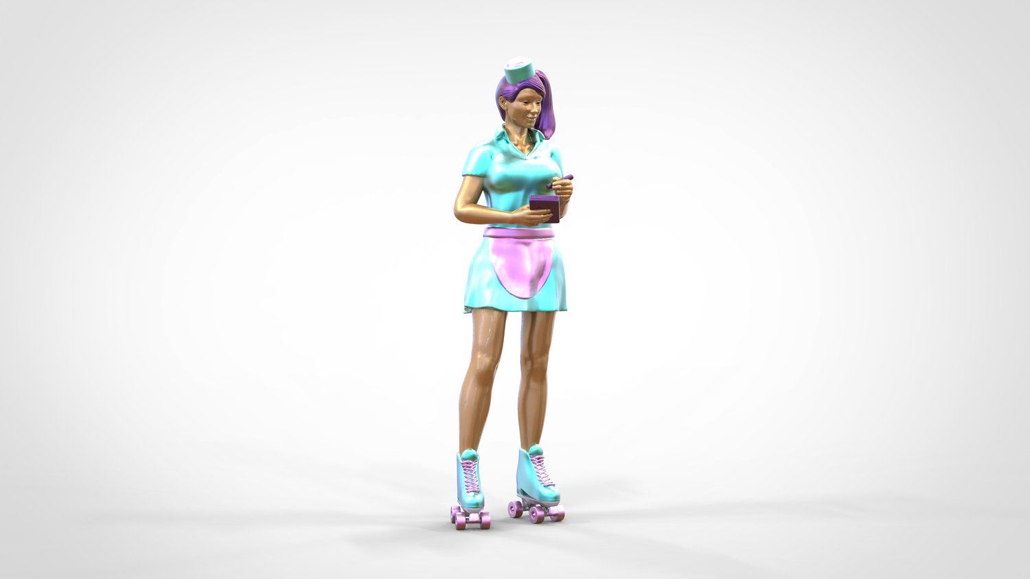 Product photo 0: Waitress on roller skates 3: Taking an order