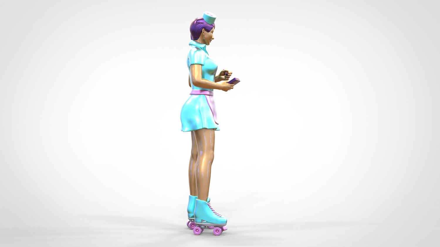 Product photo 0: Waitress on roller skates 3: Taking an order
