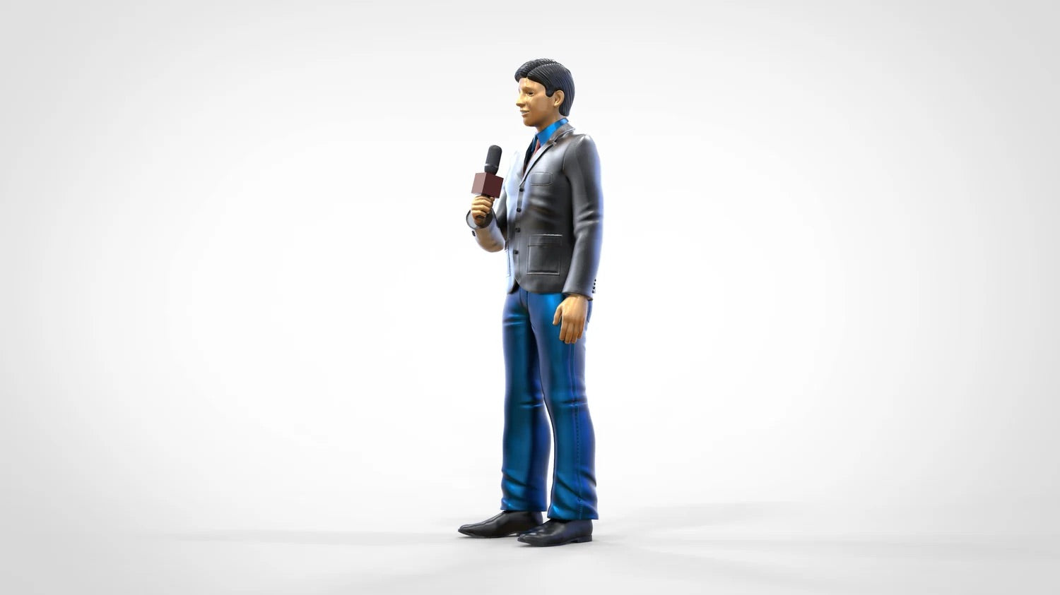 Product photo diorama and model building miniature figure: Reporter Team - Reporter with microphone