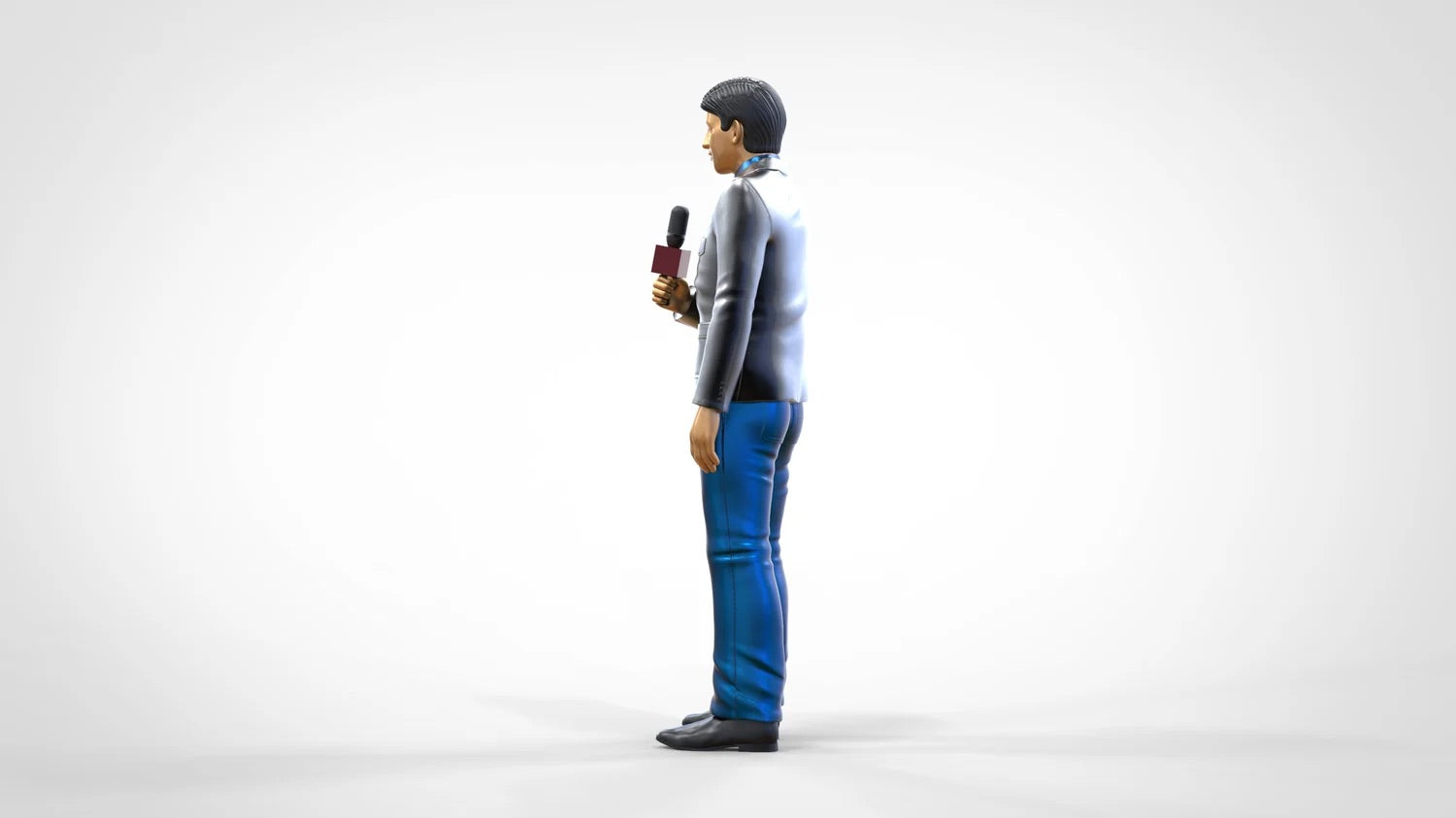 Product photo diorama and model building miniature figure: Reporter Team - Reporter with microphone