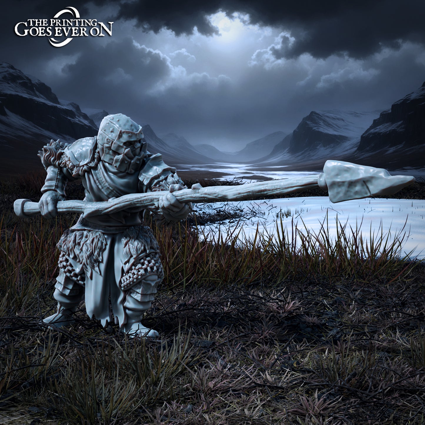 Foto do produto Tabletop 28mm The Printing Goes Ever On (TPGEO) 0: Guerreiro Ork - Servos Brutais do Rei Sombrio - Criaturas Maléficas dos Reinos do Norte