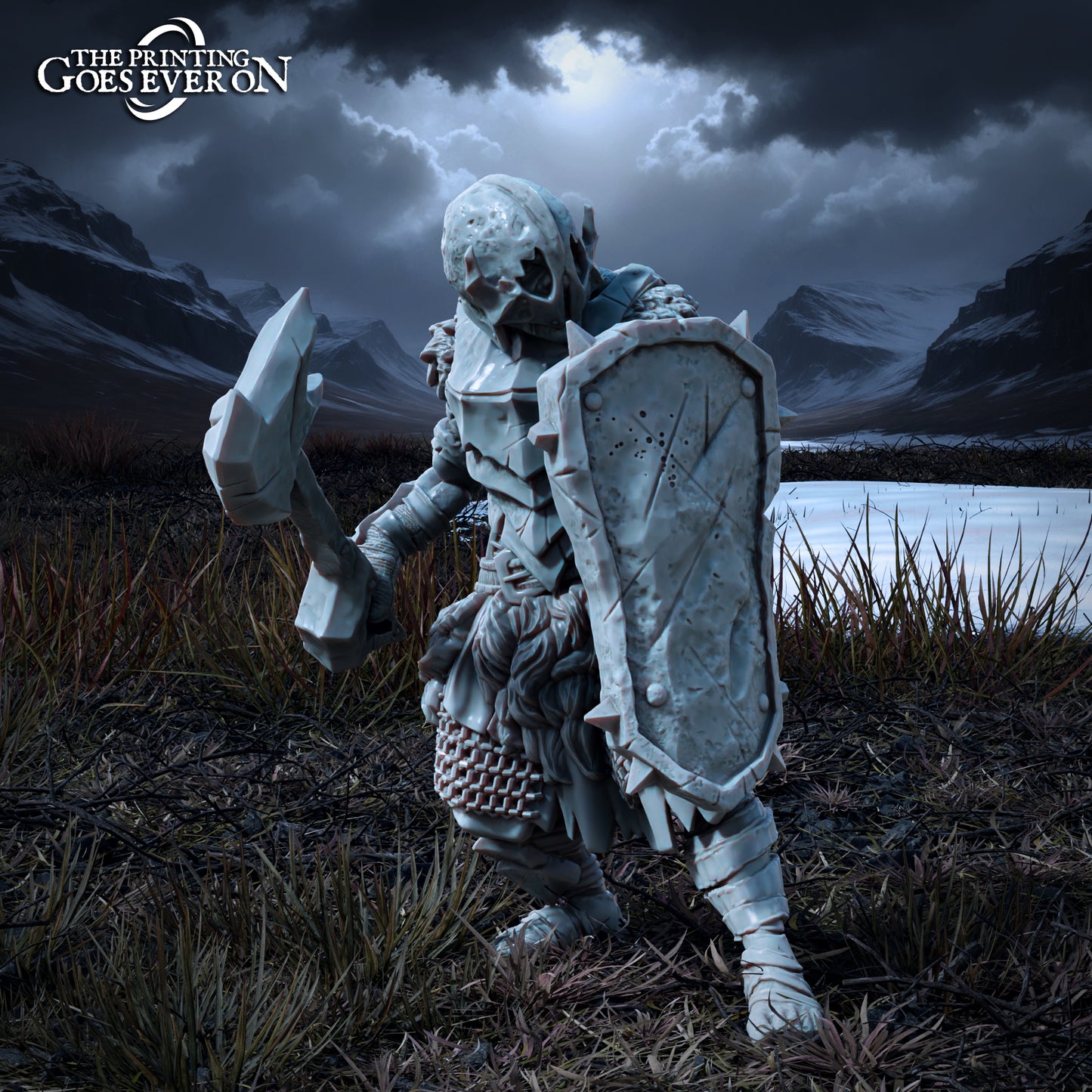 Foto do produto Tabletop 28mm The Printing Goes Ever On (TPGEO) 0: Guerreiro Ork - Servos Brutais do Rei Sombrio - Criaturas Maléficas dos Reinos do Norte