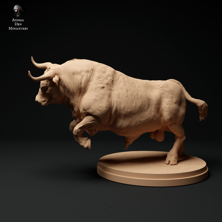 Product photo Animal Figure Diorama, Model Building: 0: Farm Animal Figure: Charging Bull - Red Devon Bull
