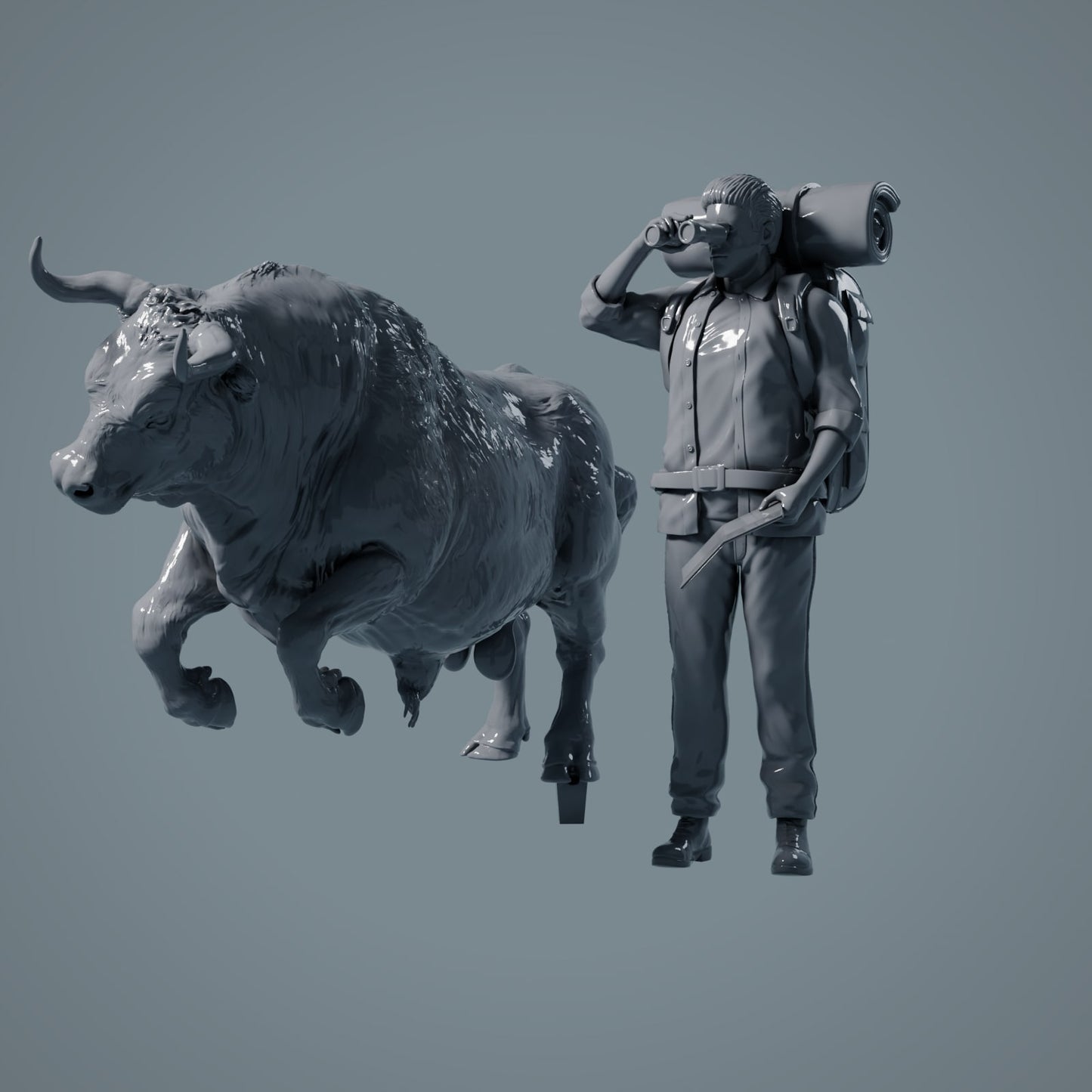 Φάρμα Ζώο Μινιατούρα: Ταύρος οργισμένος - Red Devon Bull (a034)