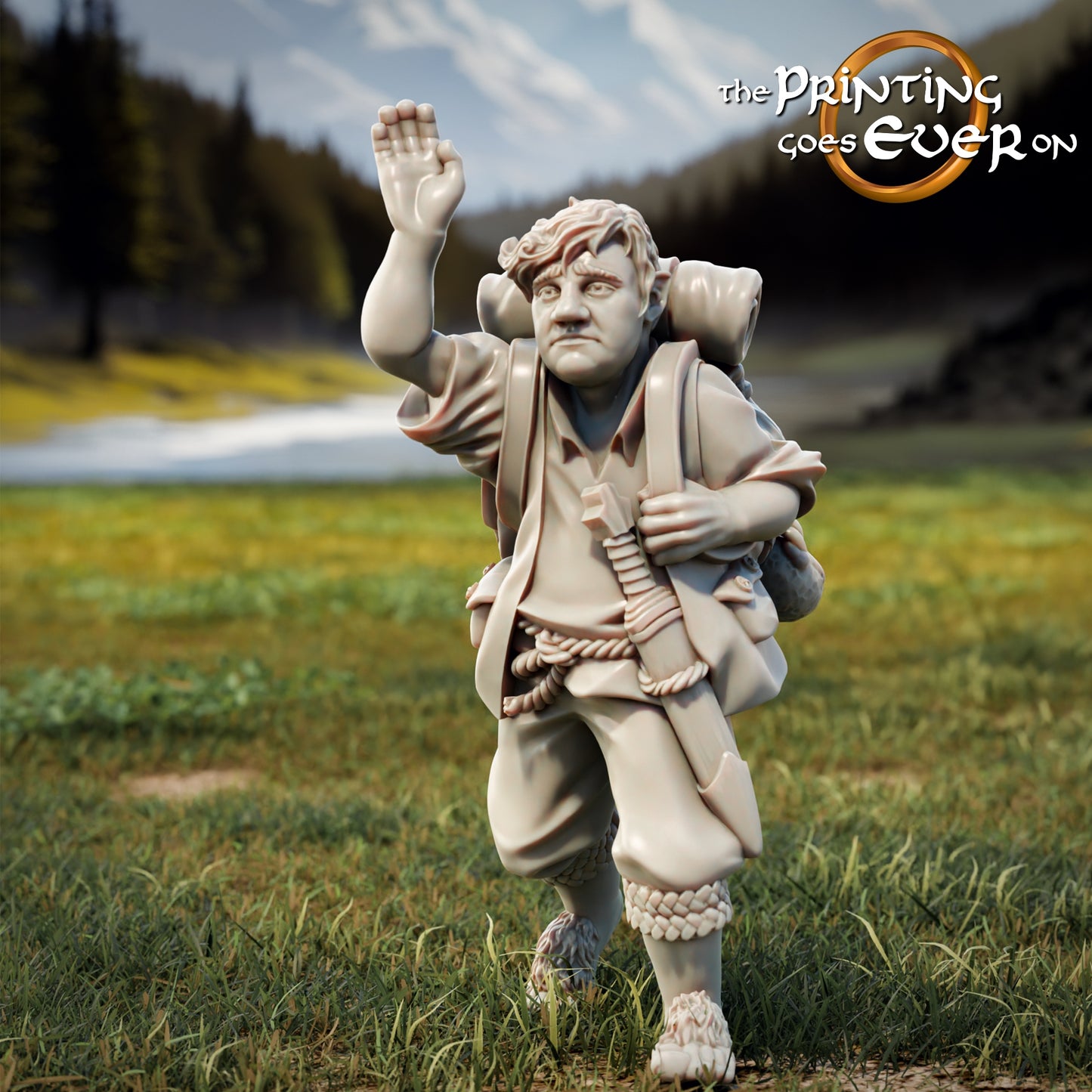 Foto do produto Tabletop 28mm The Printing Goes Ever On (TPGEO) 0: 9 Heróis em Posição de Caminhada Remasterizados: Companheiros de Humanos, Elfos, Anões e Halflings - Viajante