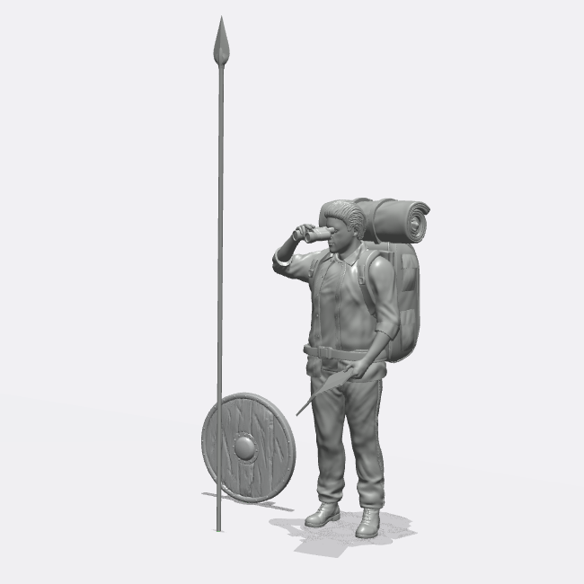 Produktfoto Miniatur Möbel, Einrichtung Diorama und Modellbau  0: Mittelalterliche Schmiede: 2 Waffen - Schild und Speer