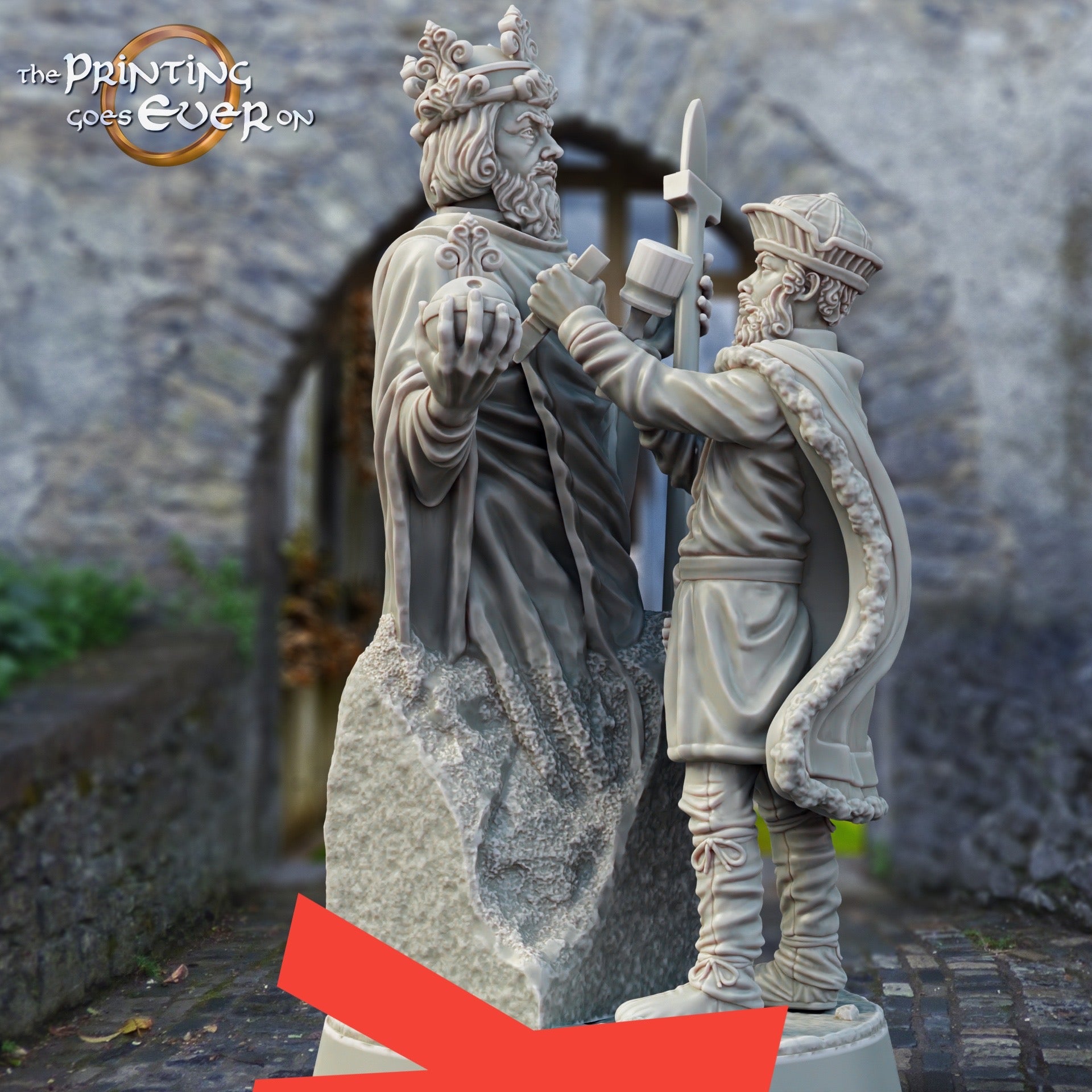 Product photo medieval historical figure 75mm Scale The Printing Goes Ever On (TPGEO) 0: Medieval knight figures villagers stonemason medieval town