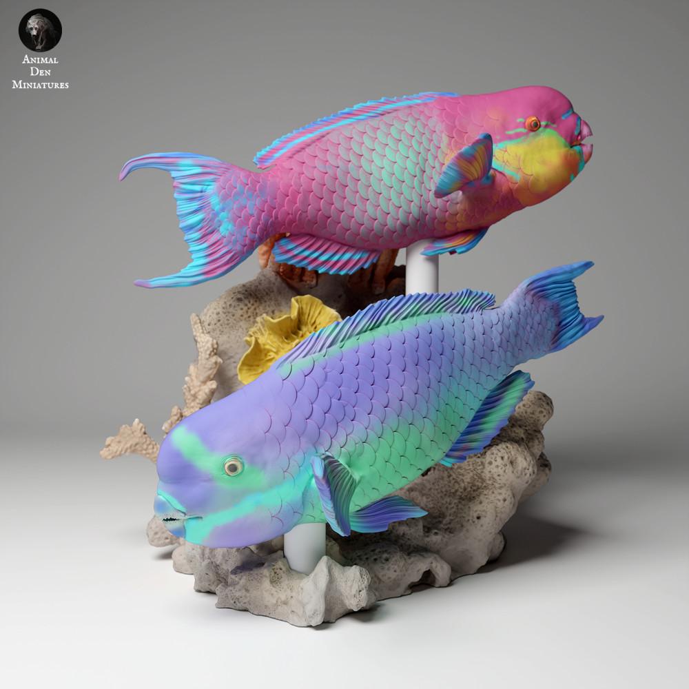 Produktfoto Tierfigur Animal Den Miniatures 2: Meerestier Tierfigur: Steilkopf-Papageifisch (24_05_01)