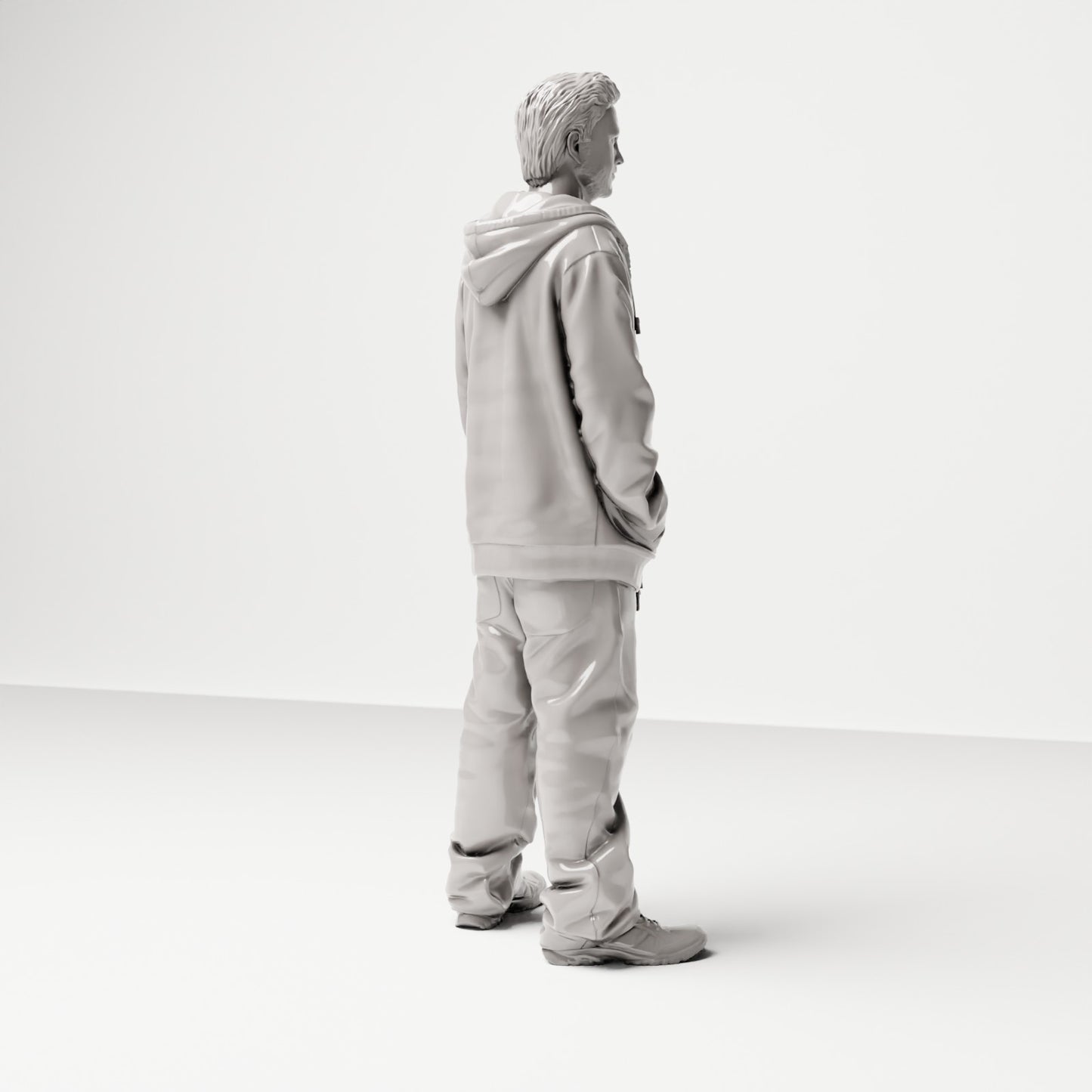 Stehende Figur: Mann mit Kapuzenjacke & T-Shirt (Ref. Nr. 510) - Studioansicht 5