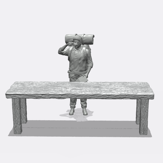 Foto do produto Miniatura Móveis, Decoração de Diorama e Modelismo 0: Móveis e Inventário: Mesa - Mesa de Cerveja para Cozinha e Sala de Jantar (Ref. 46D)