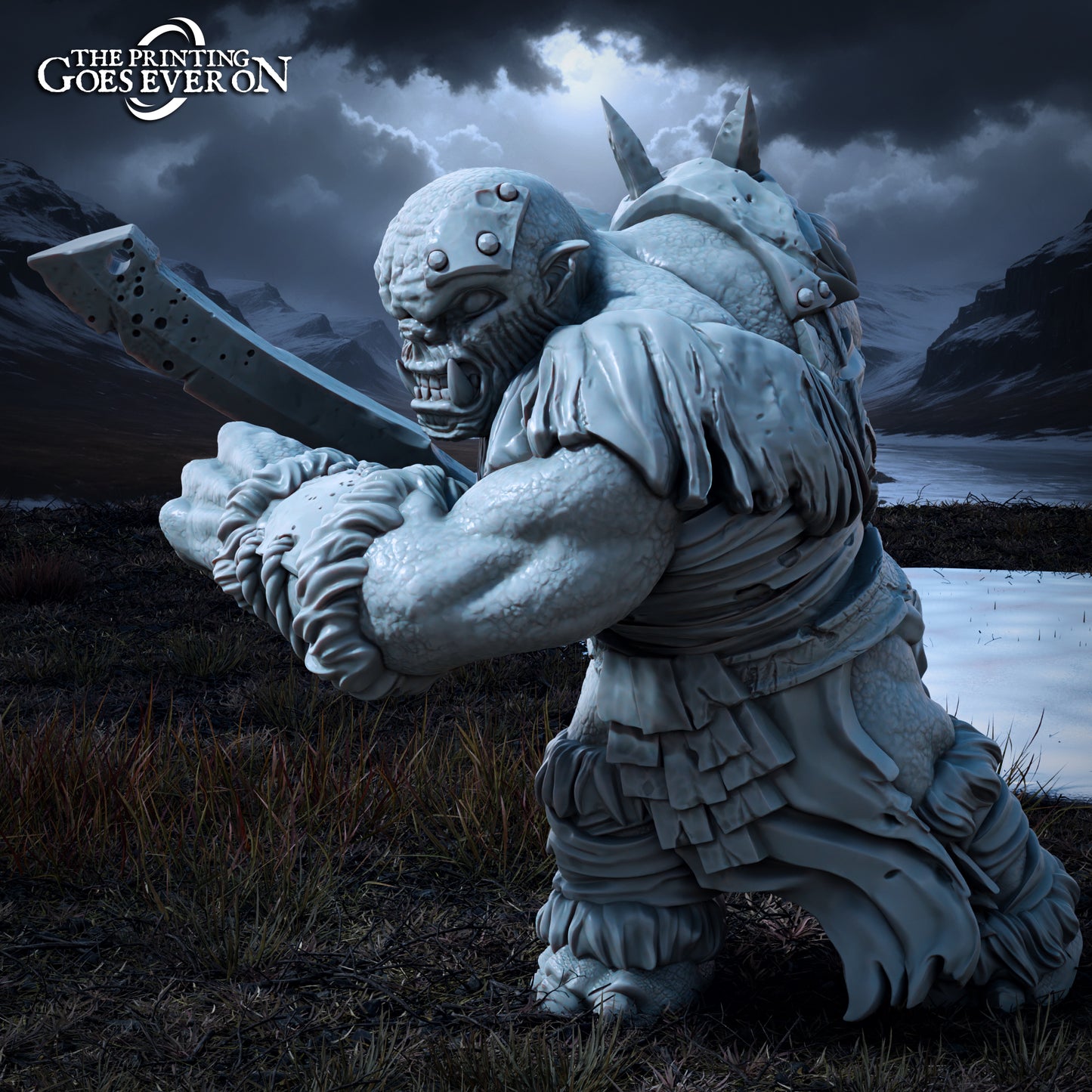 Foto del prodotto Tabletop 28mm The Printing Goes Ever On (TPGEO) 0: Potente Troll A - Grande Bestia - Creature Malvagie dei Regni del Nord