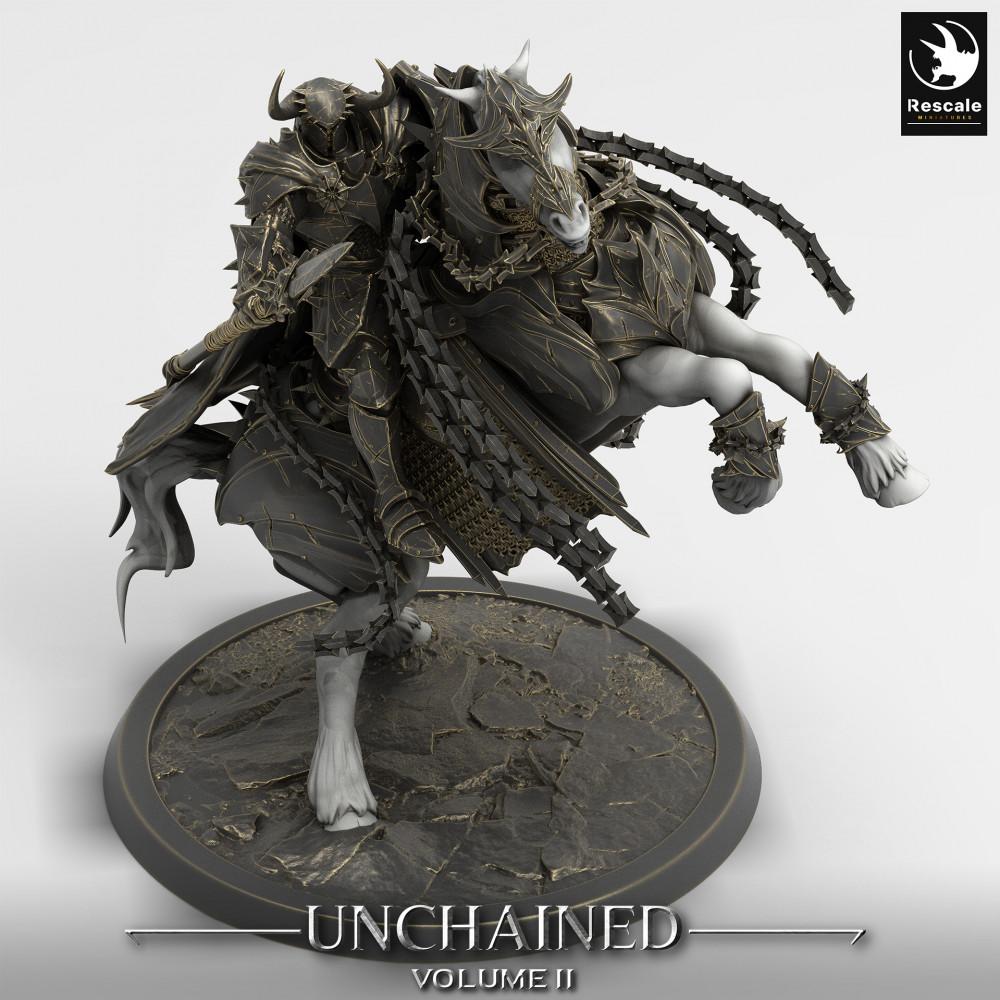 Produktová fotografie Tabletop 28mm Lord of the Print (LotP) 0: Tabletop miniatura: Temný rytíř na bujícím válečném koni - Smrtelný rytíř, kopiník, velitel kavalerie (24_05_P)