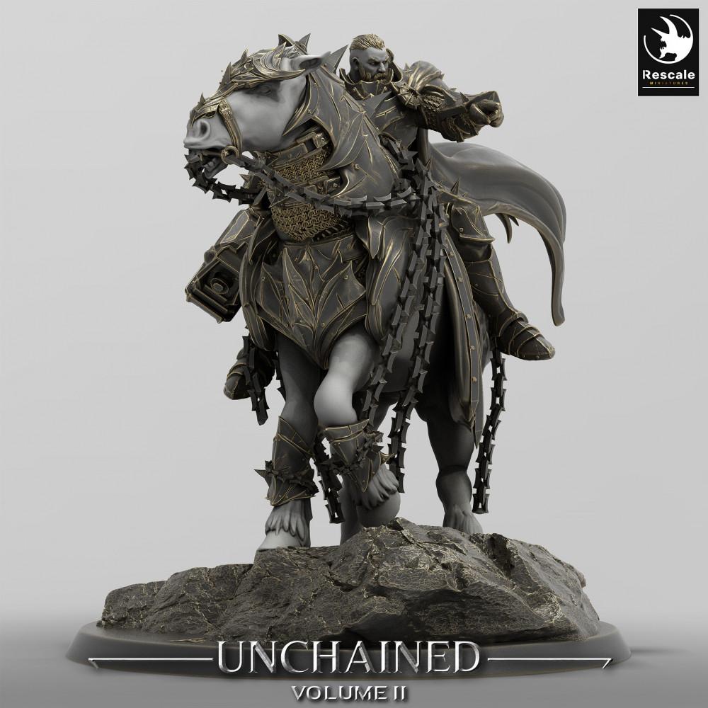 Foto do produto Tabletop 28mm Lord of the Print (LotP) 0: Miniatura de Tabletop: Paladino Sombrio a Cavalo, Cavaleiro da Morte, Cavaleiro do Caos, Líder dos Cavaleiros (24_05_O)