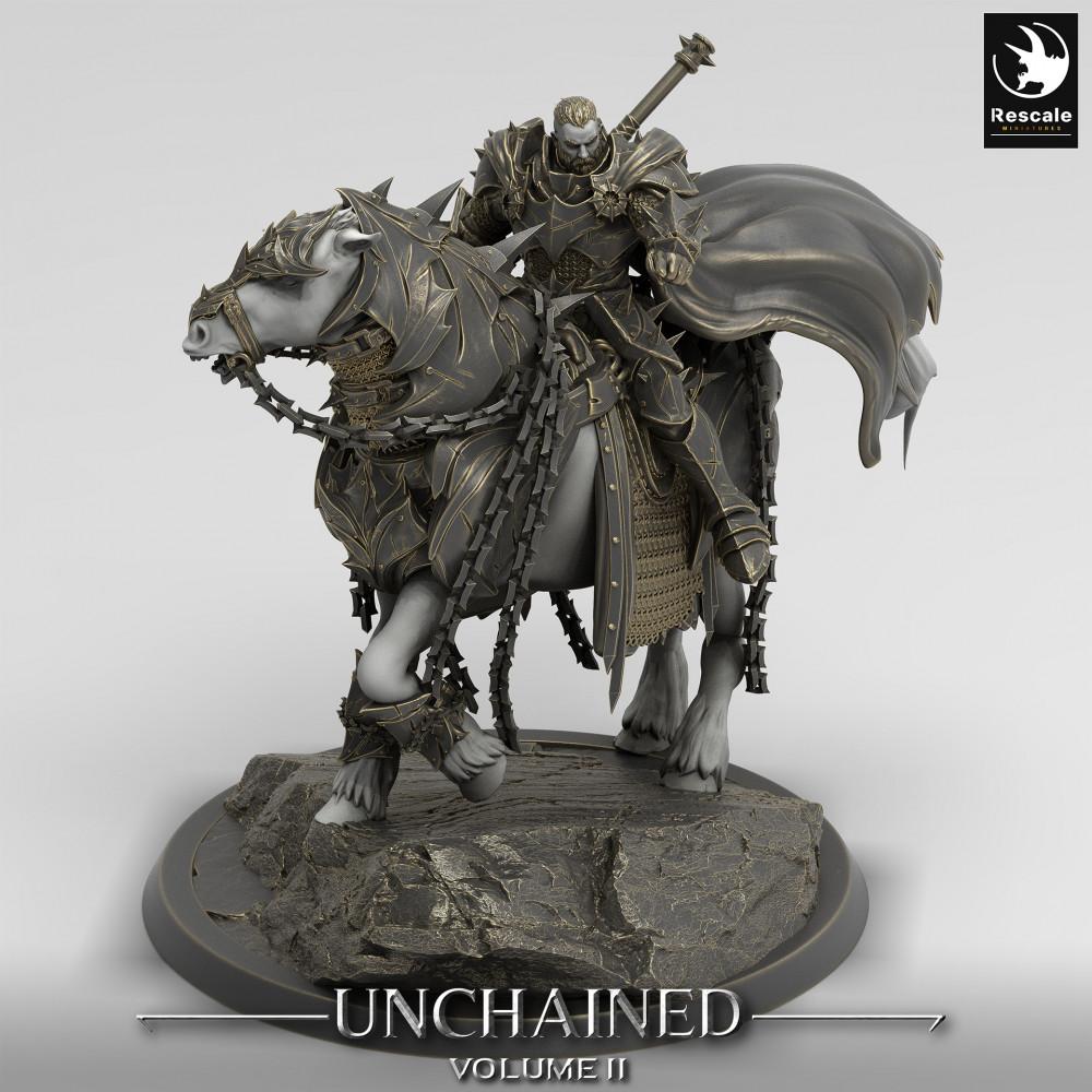 Imagem do produto Tabletop 28mm Lord of the Print (LotP) 0: Miniatura de Tabletop: Paladino Sombrio a Cavalo, Cavaleiro da Morte, Cavaleiro do Caos, Líder dos Cavaleiros (24_05_O)