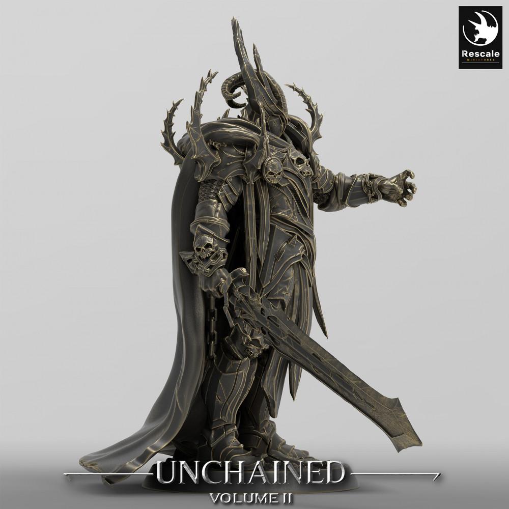Produktová fotografie Tabletop 28mm Lord of the Print (LotP) 0: Tabletop miniatura: démonský rytíř s velkým mečem, temný paladin, temný válečník, Olafův syn (24_05_L1)