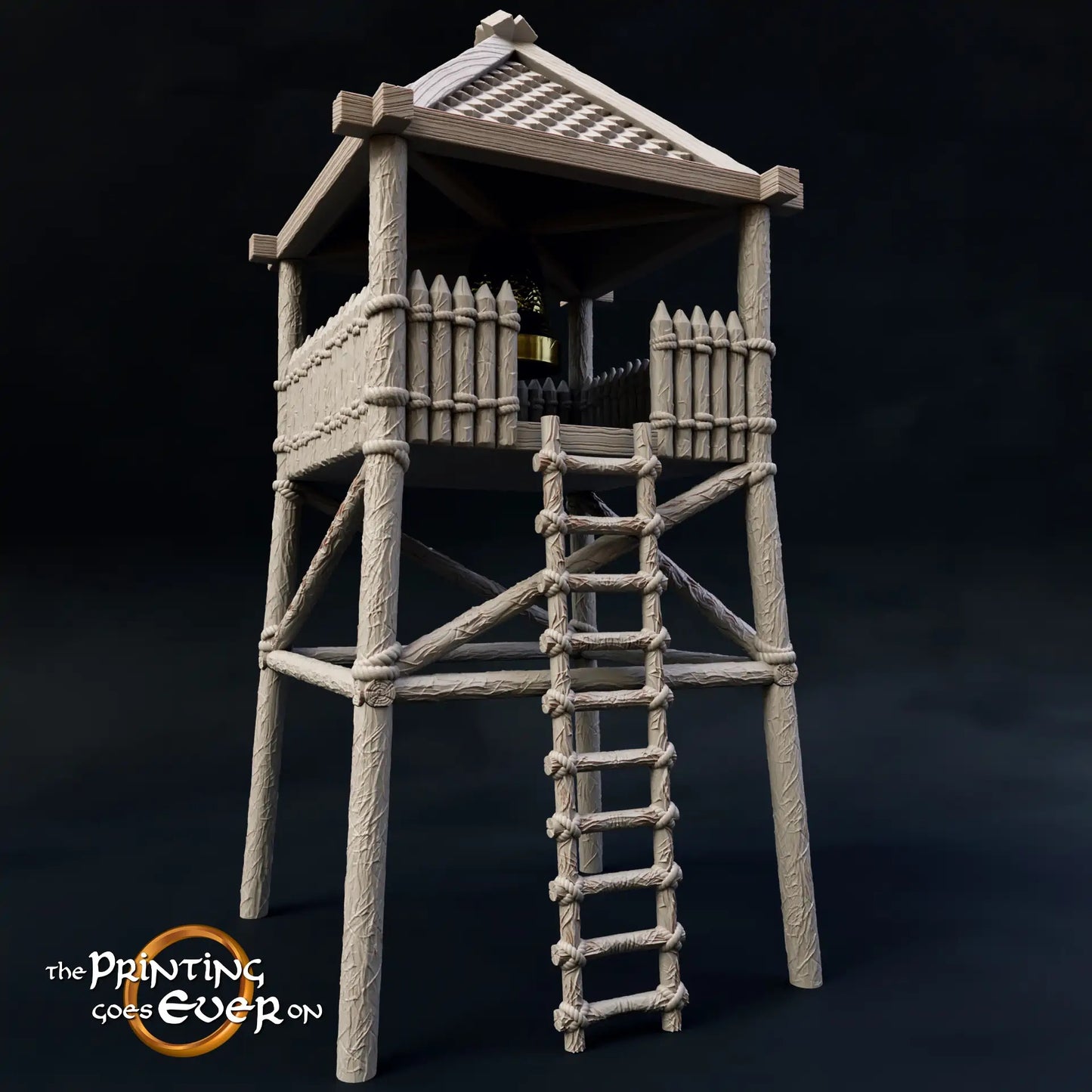 Produktová fotografie Tabletop 28mm Tisk pokračuje dál (TPGEO) 0: Dřevěná strážní věž - Pozorovací místo jezdců