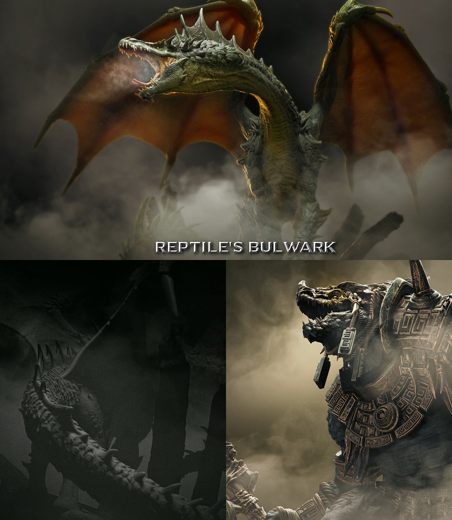 Lizardfolk Reiter - Echsen Krieger auf Dinosaurier Reittier (C4)