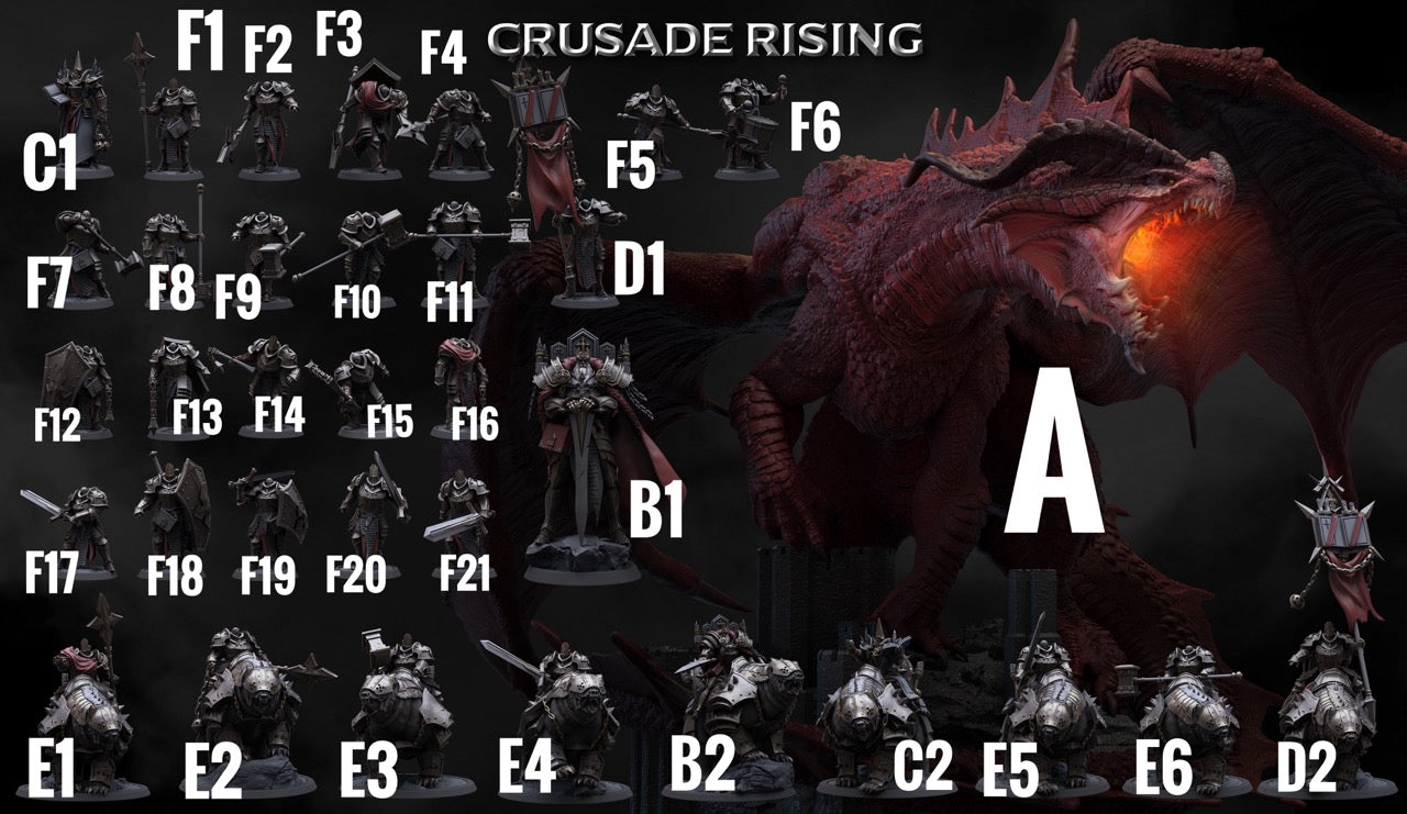 Imagem do produto 4 de 4: Miniatura de Tabletop: Paladino Templário, Cavaleiro da Ordem com Maça de Duas Mãos, Cruzado Sagrado (23_04_F14)