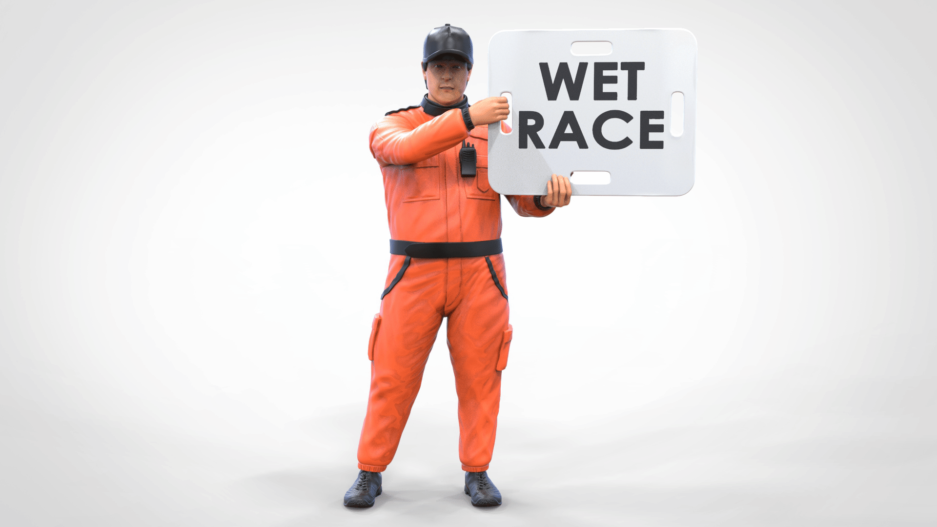 Product photo diorama and model building miniature figure: Track marshal sign