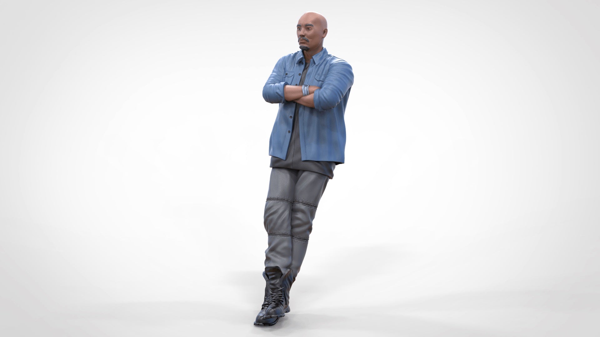 Produktfoto Diorama und Modellbau Miniatur Figur: Mann anlehnend