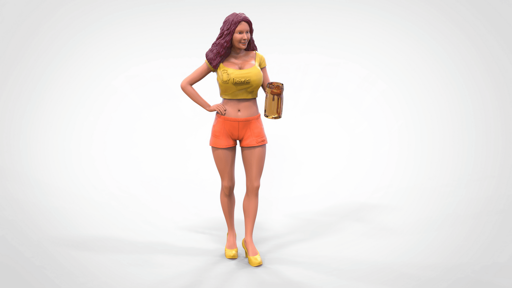 Produktfoto Diorama und Modellbau Miniatur Figur: Sexy Frau mit Bierkrug