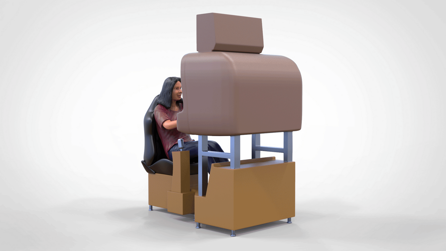 Produktfoto Diorama und Modellbau Miniatur Figur: Frau am Spielautomat
