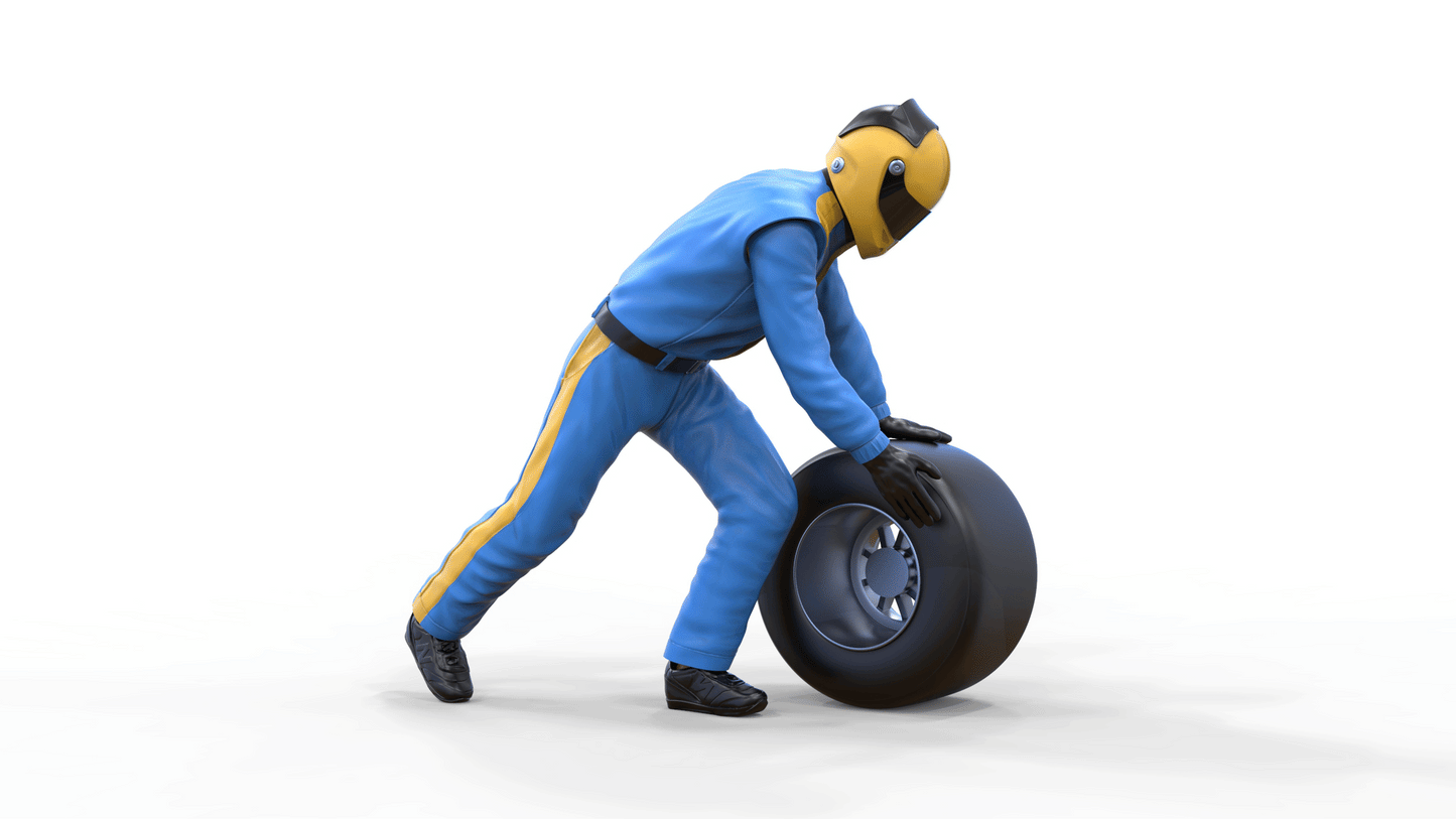 Produktfoto Diorama und Modellbau Miniatur Figur: Pit Crew Radwechsel 2