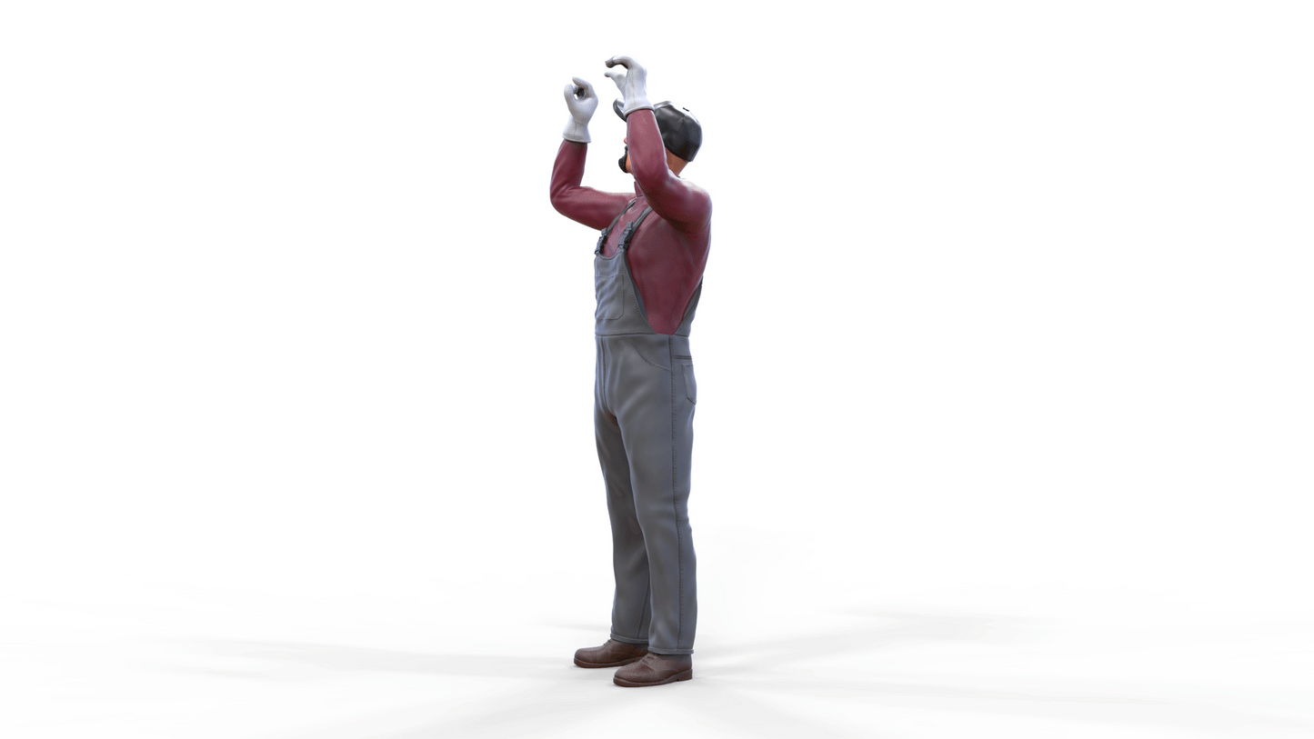 Produktfoto Diorama und Modellbau Miniatur Figur: Mechaniker Überkopf 2