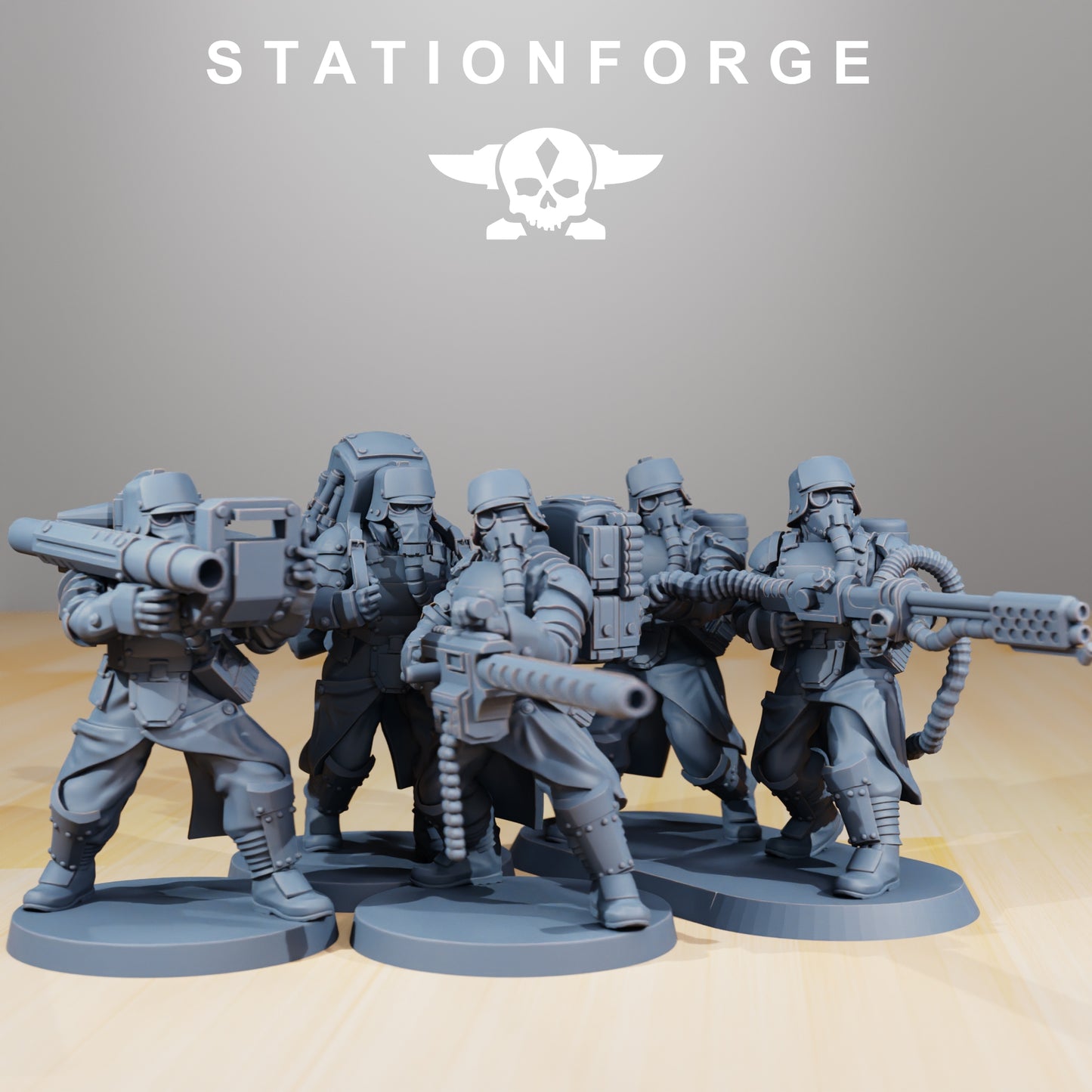 Produktová fotografie 28mm Tabletop Minis Stationforge: Ochranný tým