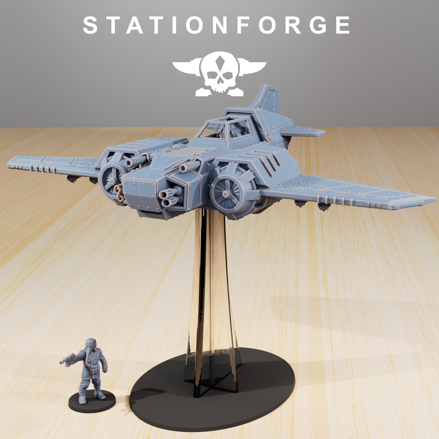 Produktová fotografie 28mm Tabletop Minis Stationforge: Stíhací letoun