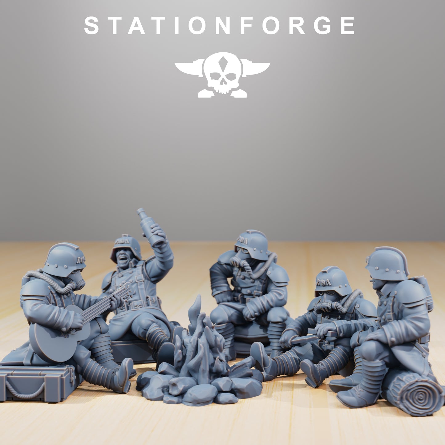 Foto do produto Minis de Tabletop 28mm Stationforge: Companheiros ao Redor da Fogueira