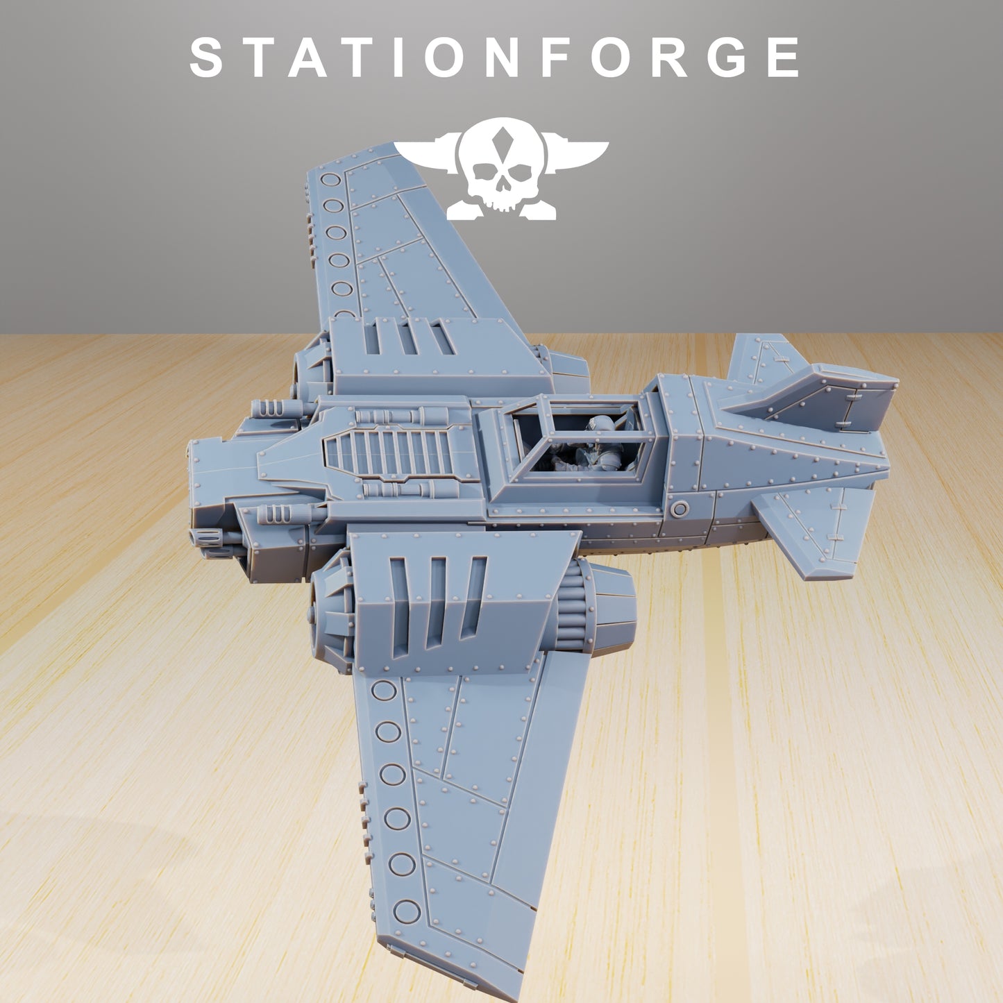 Produktová fotografie 28mm Tabletop Minis Stationforge: Stíhací letoun
