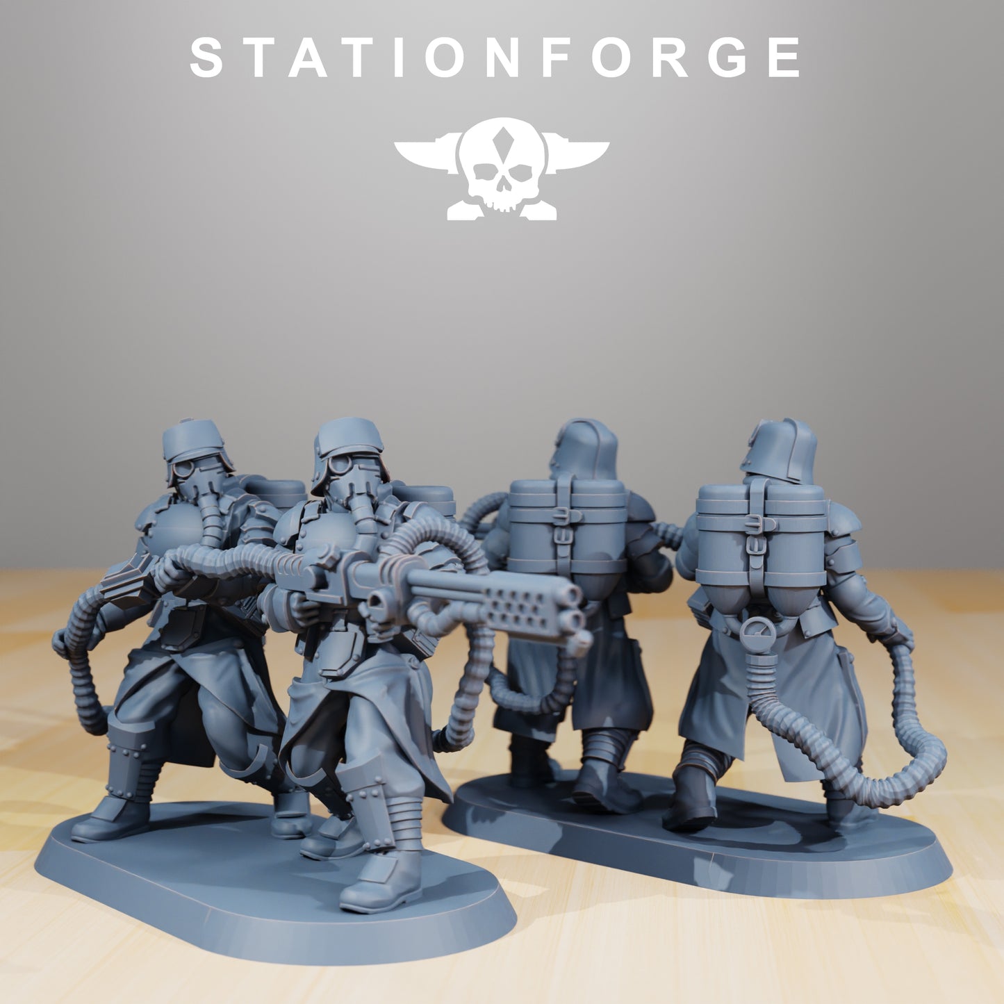 Produktová fotografie 28mm Tabletop Minis Stationforge: Ochranný tým