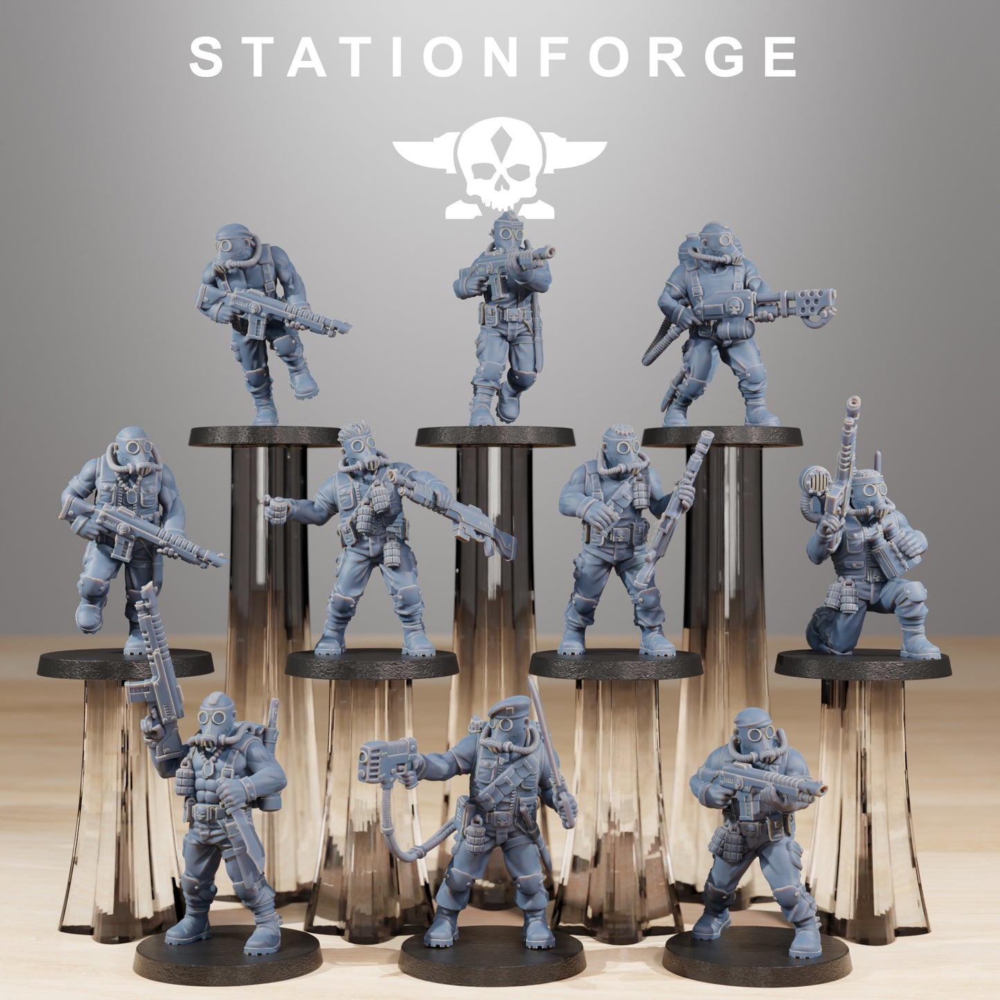 Foto do produto 28mm Tabletop Minis Stationforge: Lutadores da Selva