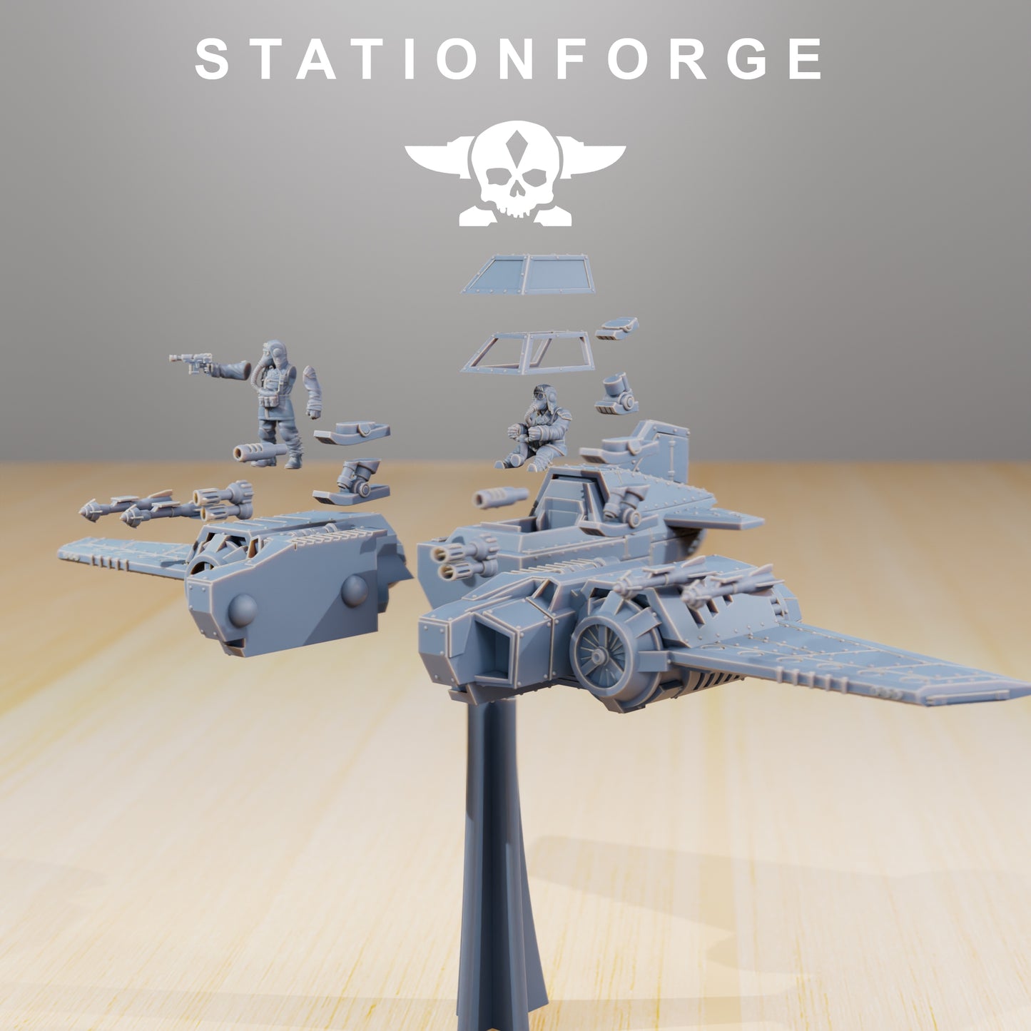 Produktová fotografie 28mm Tabletop Minis Stationforge: Stíhací letoun